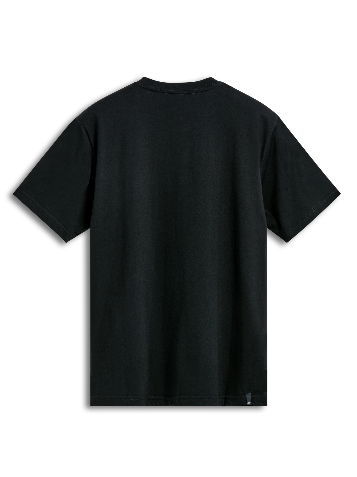Alpinestars Dot Carbon Csf T-Shirt, black short sleeve sportswear tee, back view showing external labeling