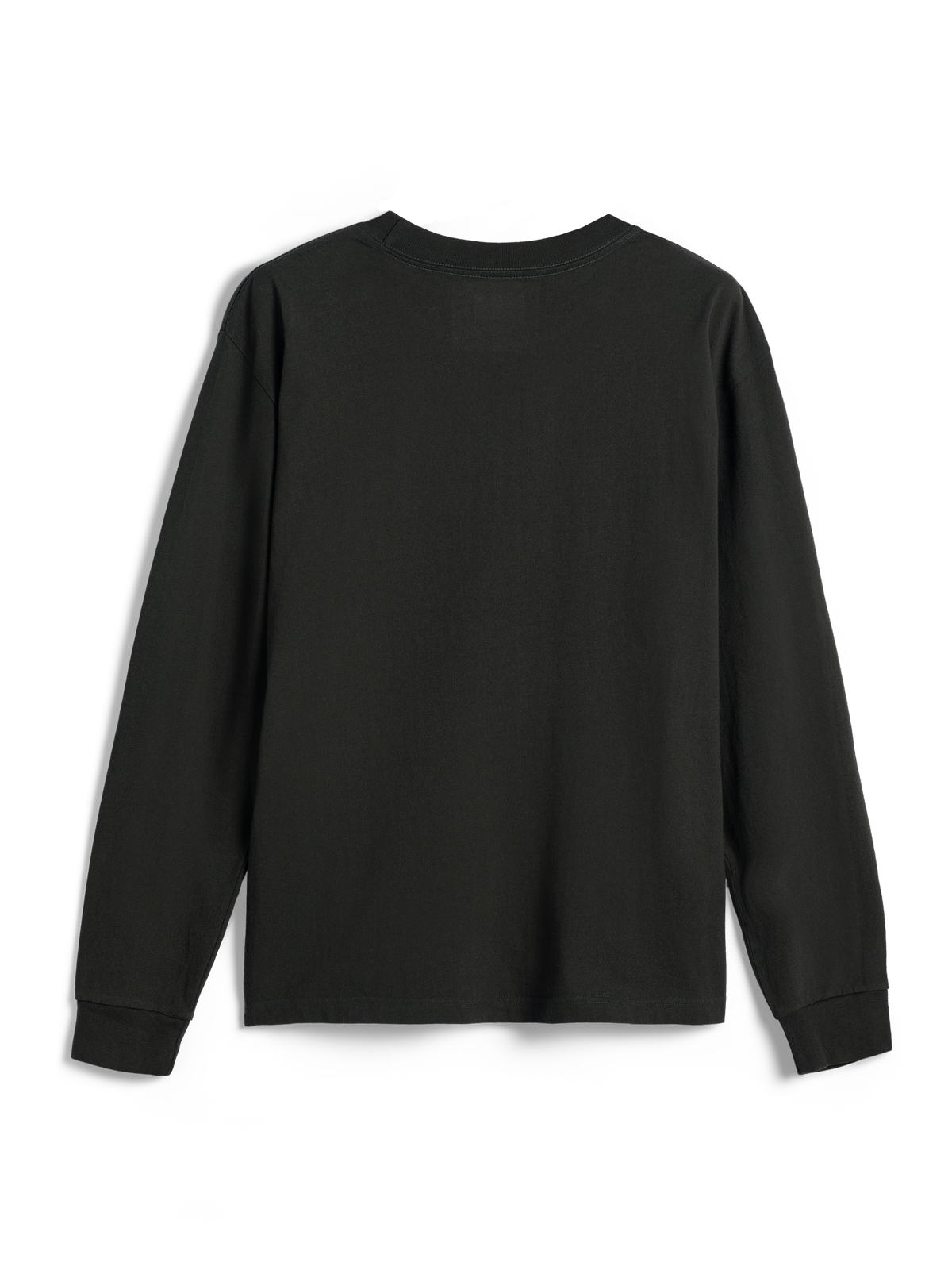Alpinestars Essentials Ageless LS Tee, Long-Sleeve T-Shirt, Off Black, plain back view, premium organic cotton jersey, relaxed fit, casual motorsport-inspired streetwear