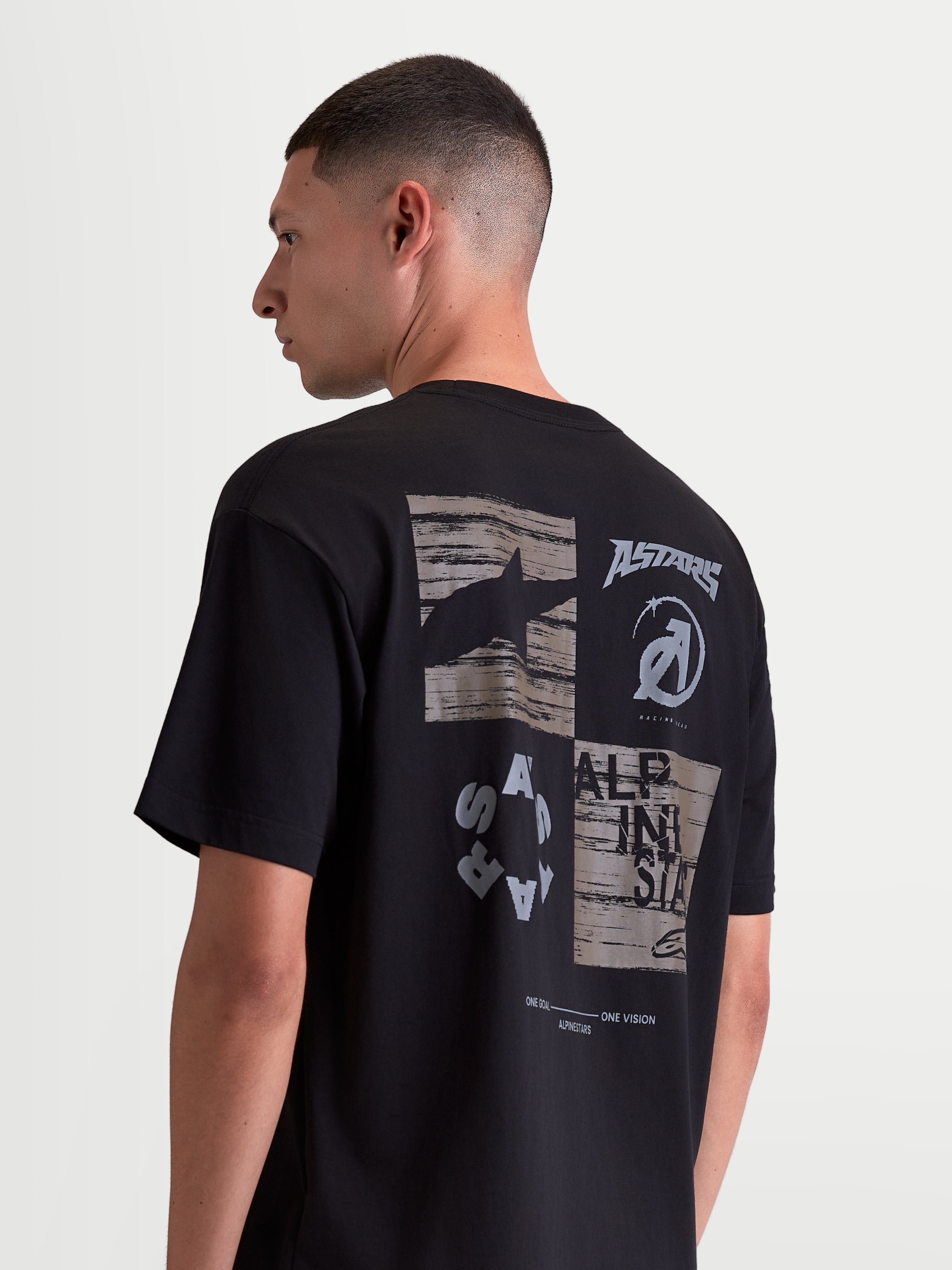 Checkback Oversized CSF - Black Tee | Alpinestars®