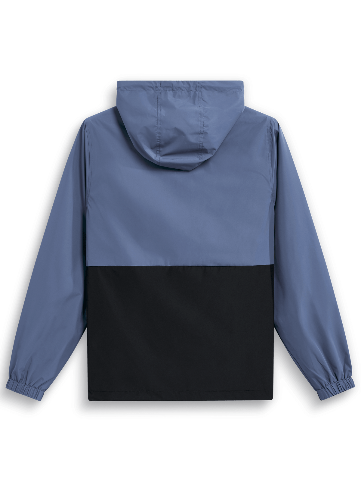 Alpinestars Speeder Windbreaker Jacket, back view, Slate Blue and Black, color-blocked design with hood, elastic cuffs, lightweight casual sportswear