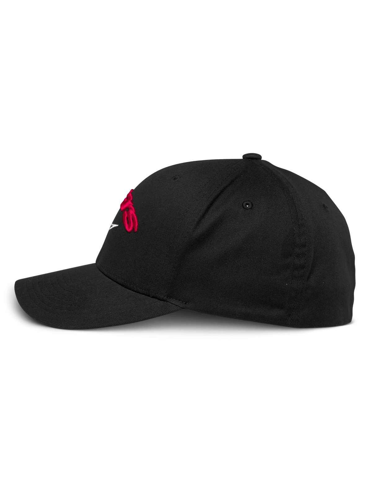 Alpinestars Arcstars Hat, Black Baseball Cap, Side Profile, Curved Bill and Structured Crown, Featuring Red 3D Embroidered Logo, Casual Sportswear