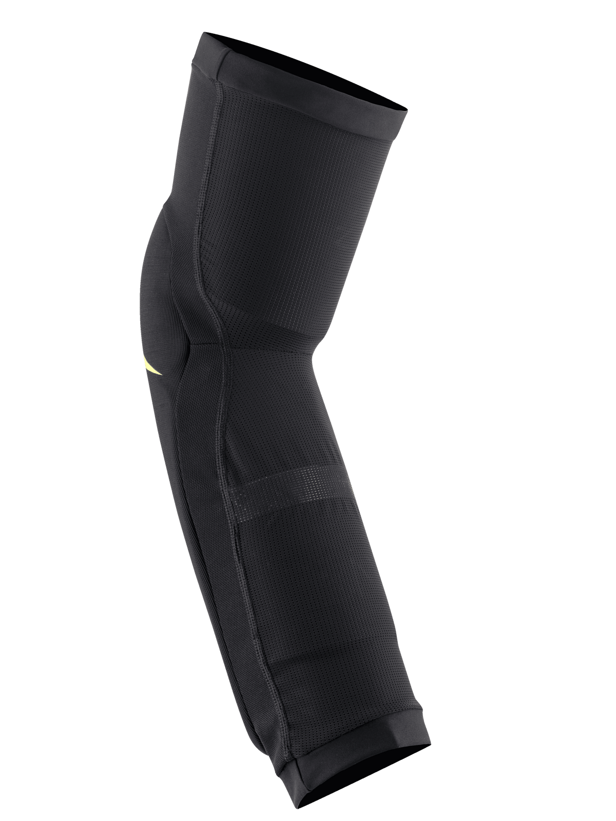 Alpinestars Paragon Plus Knee/Shin Protectors, Black Acid Yellow, slip-on protective sleeve, features breathable mesh construction and ergonomic pre-shaped design for MTB trail riding