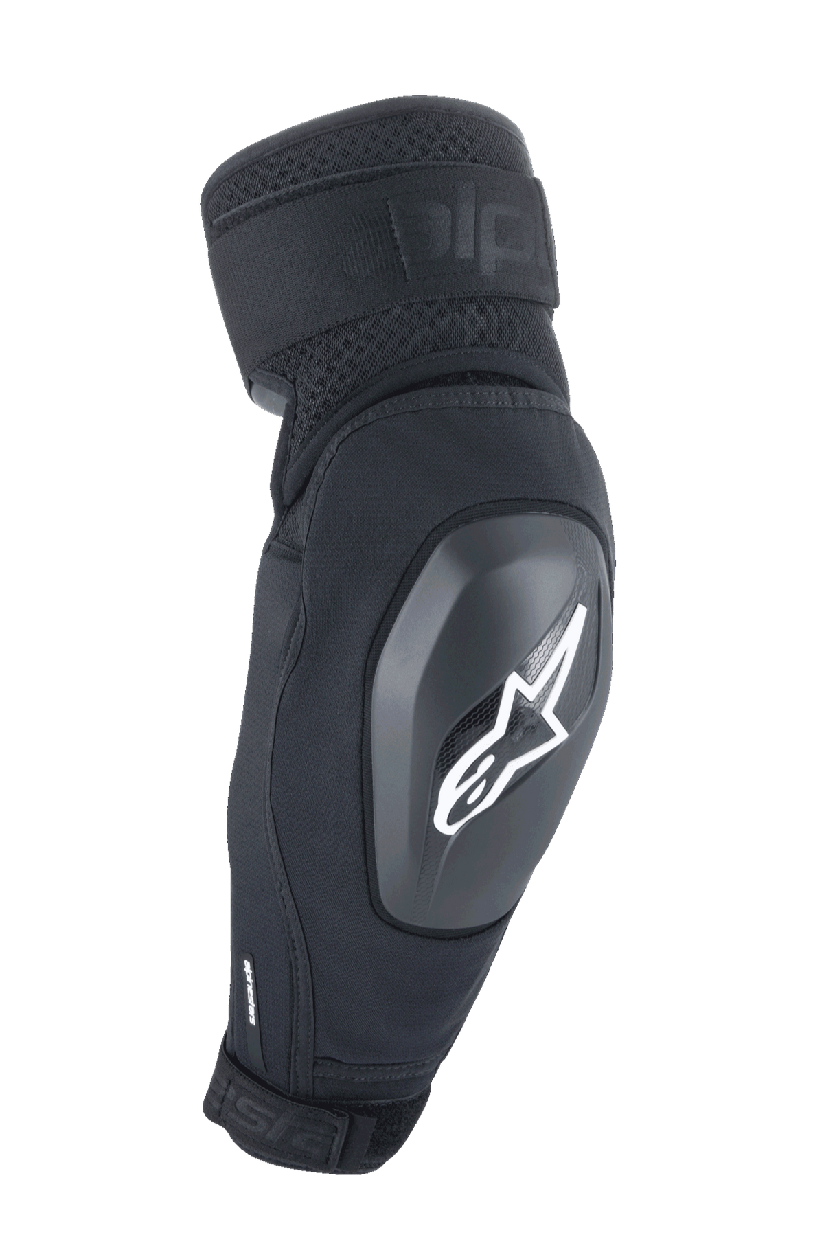 Alpinestars A-Impact Plasma Elite Shield Elbow Protector, Black with White Star Logo, TPU Hard Shell Protection with Dual Adjustable Straps, Mesh Ventilation, Ergonomic Pre-Curved Design, MTB Mountain Bike Protective Gear