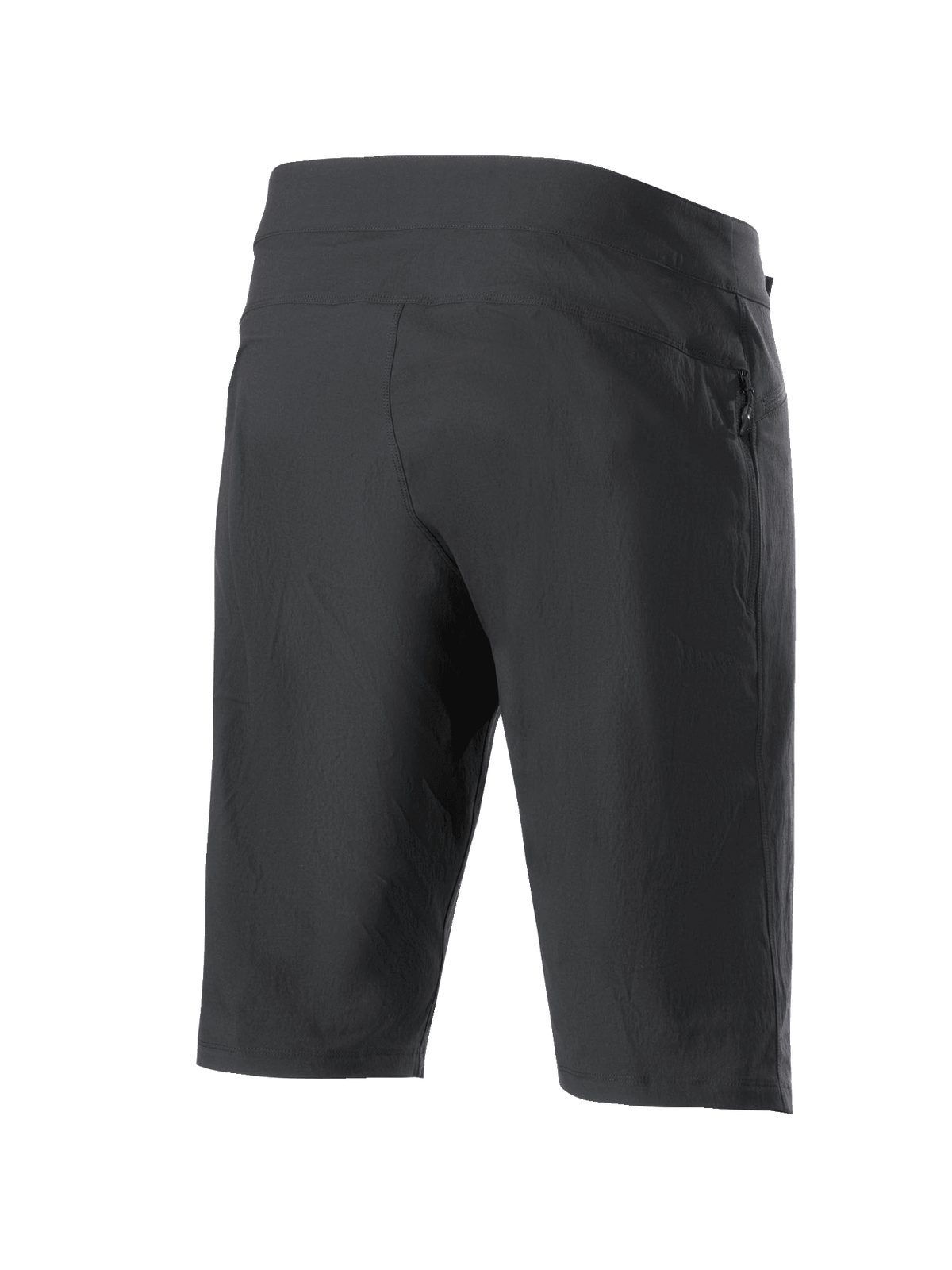 Alpinestars A-Dura Shorts, Mountain Bike Shorts, Black, back view showing zippered pocket and textured stretch fabric, designed for MTB and off-road cycling.