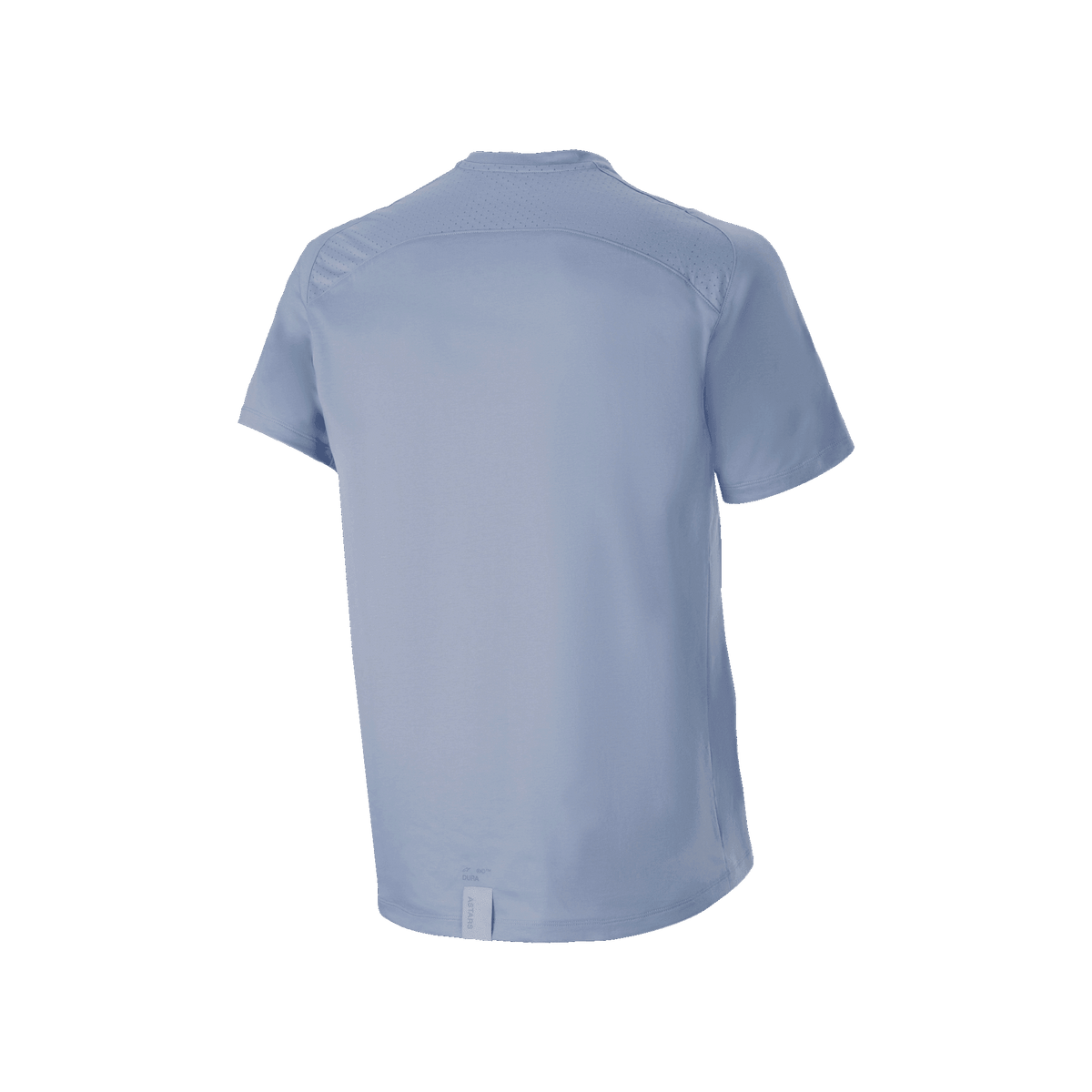 Alpinestars A-Dura Dri Astar Short Sleeve Jersey, Infinity Blue, back view featuring mesh ventilation panels on the upper back and shoulders, longer drop tail hem, technical MTB cycling gear