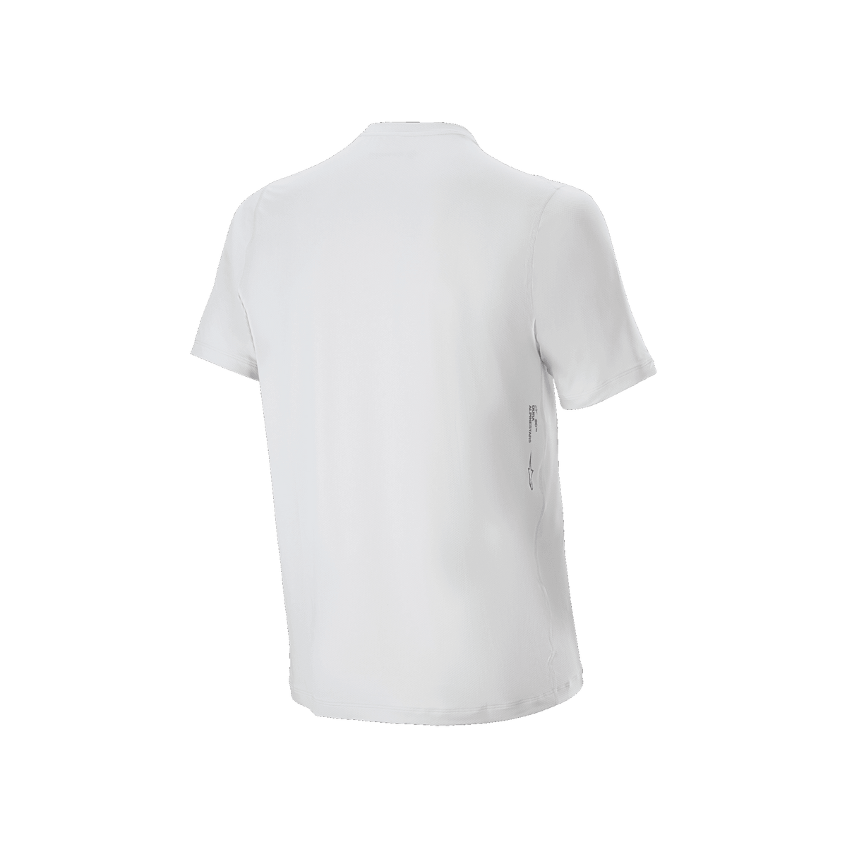 Alpinestars A-Dura Oscar Jersey - Short Sleeve, Cycling Jersey, White Dove, Back view, minimalist white design with small vertical logo on the lower right back, performance mountain bike gear