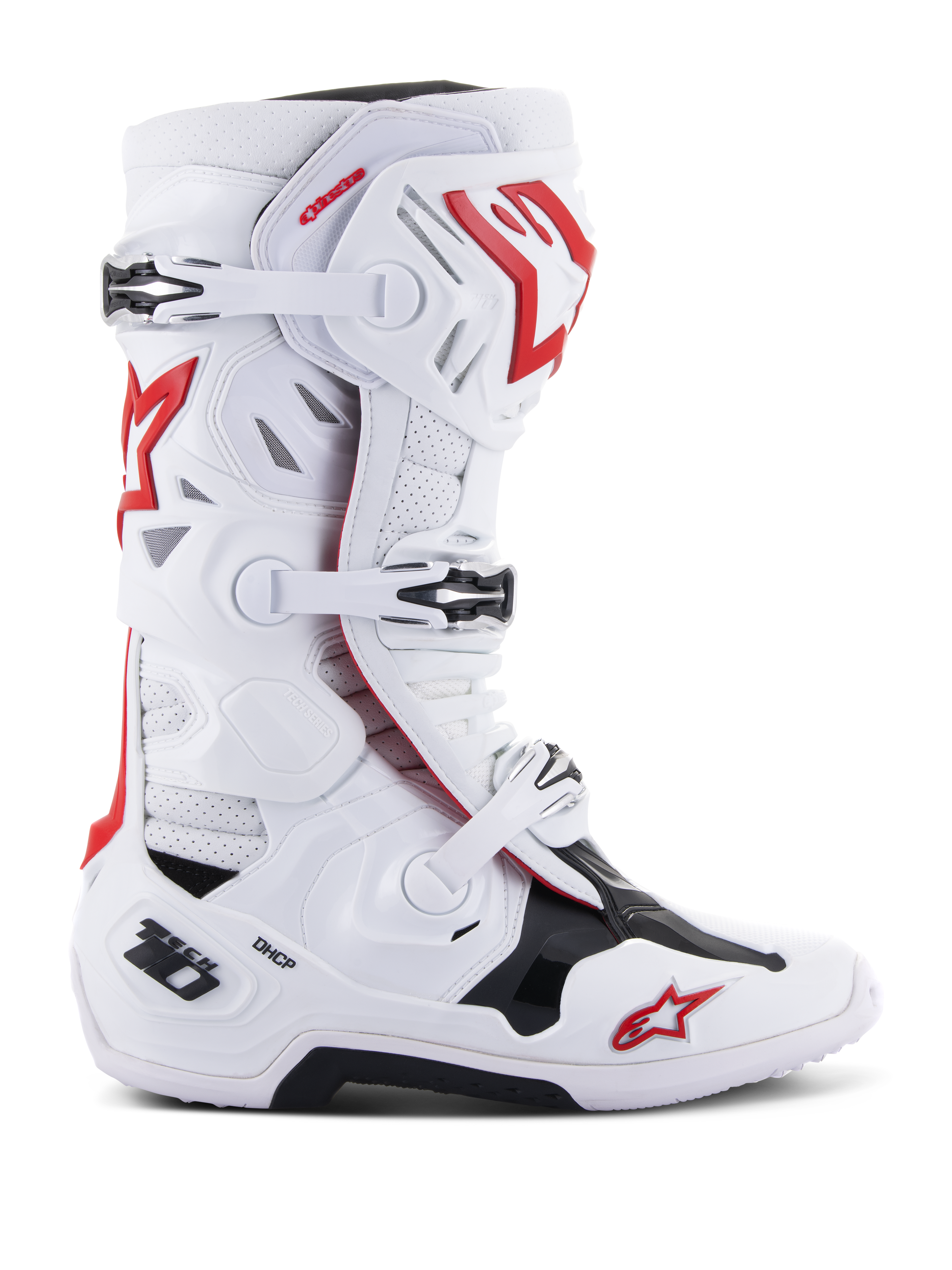 Tech 10 Supervented - White Red MX Boots | Alpinestars® Tech 10 Supervented - White Red MX Boots | Alpinestars®