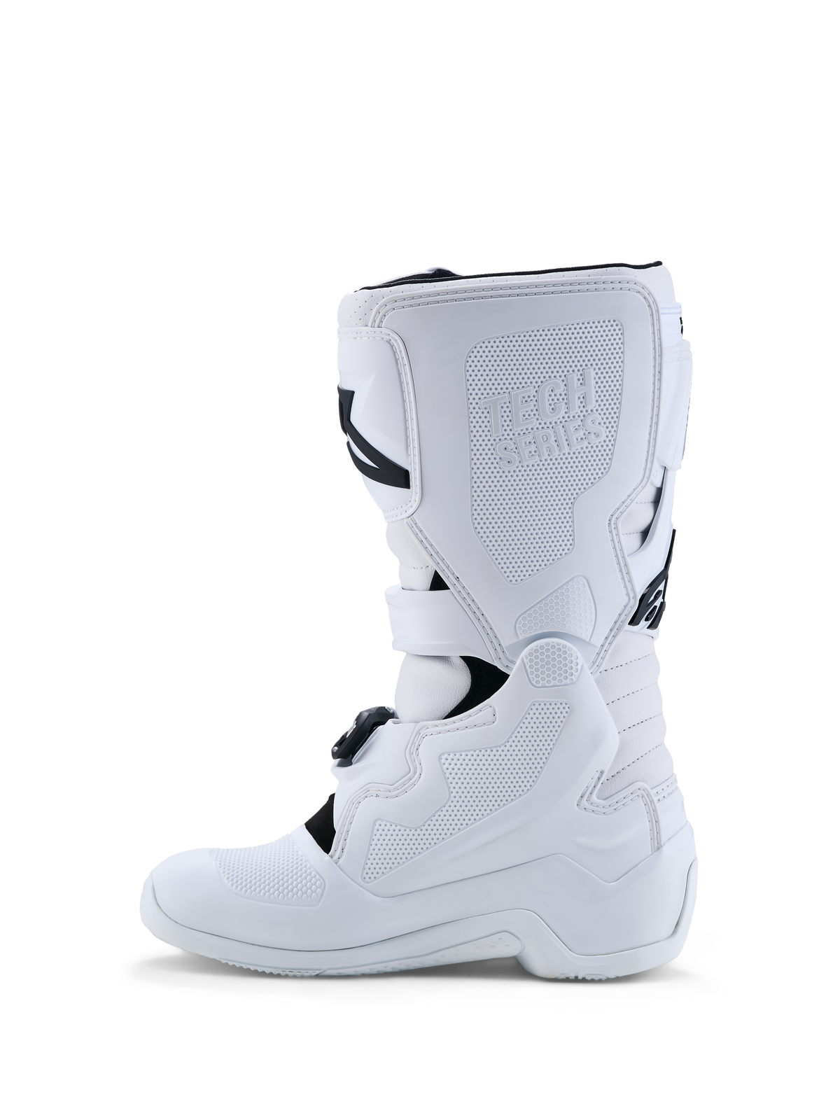 Alpinestars Youth Tech 7S Boots, Motocross Racing Boots, Youth, White, Synthetic with TPU Shin Protection.