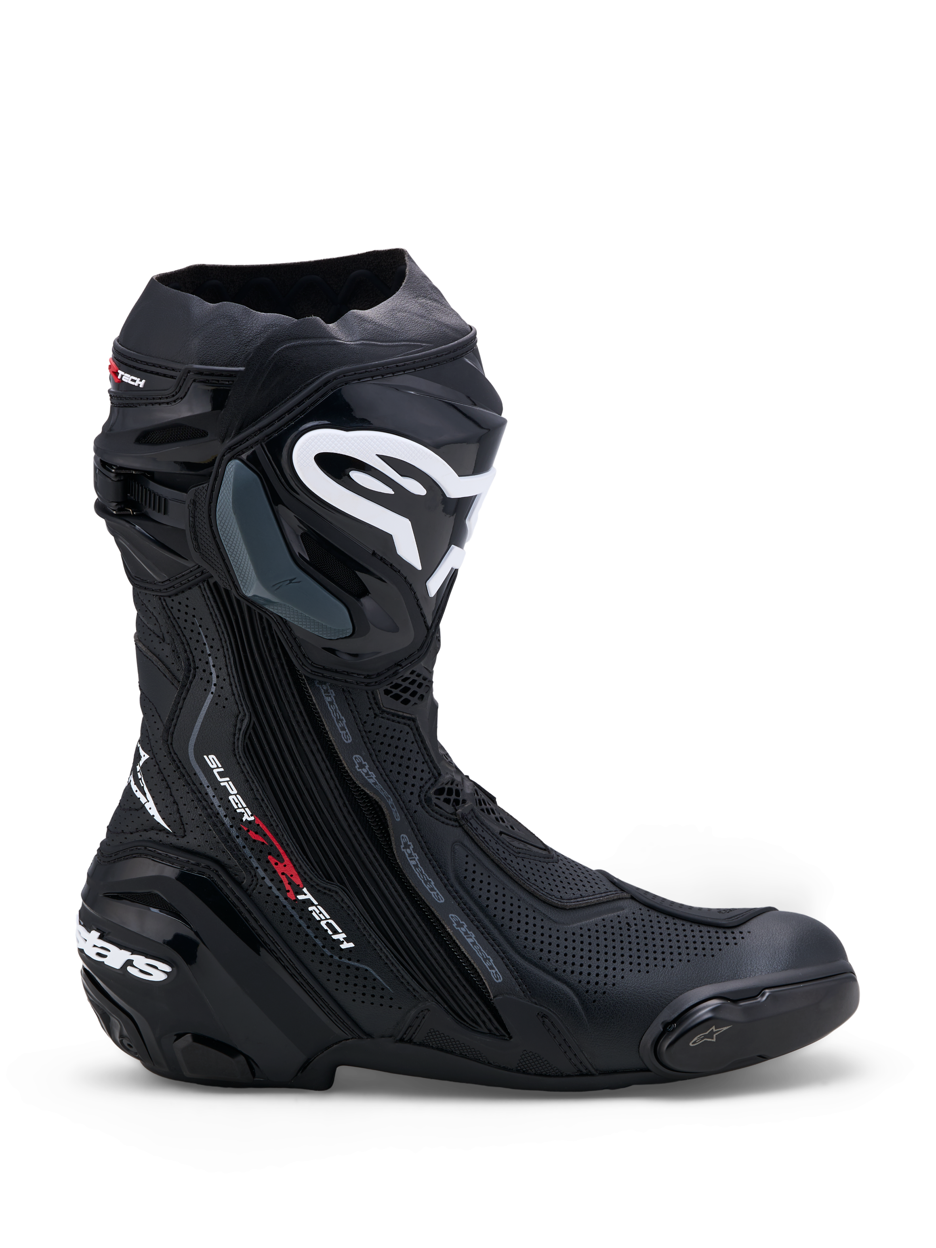 Supertech R Vented - Black Motorcycle Boots | Alpinestars®