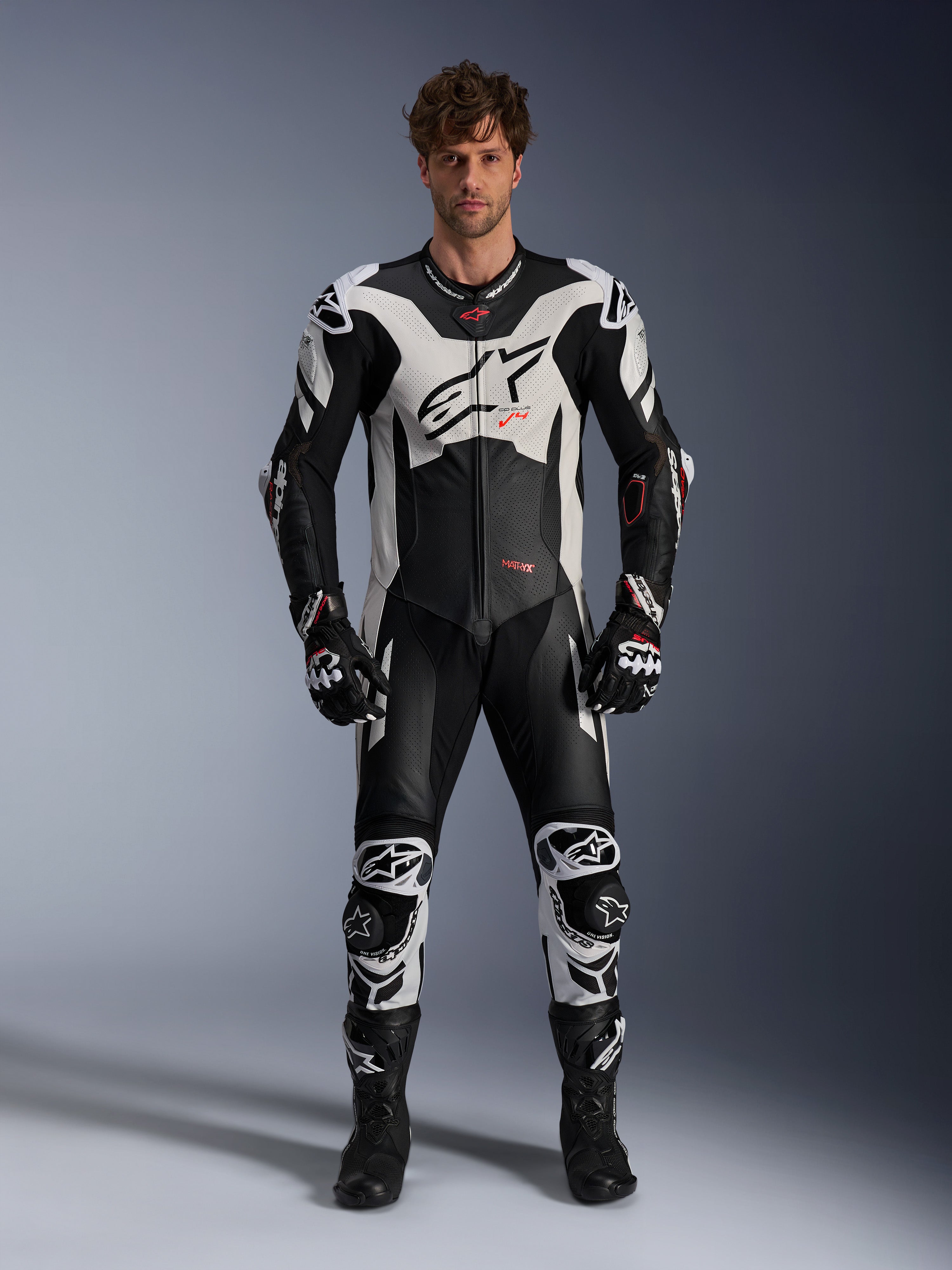 Gp Plus V4 Sprint One Piece Leather Suit BLACK RACING/SPORT Suits