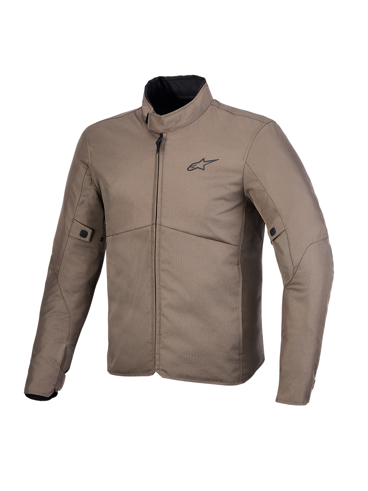 Alpinestars C-1 Waterproof Jacket, Men's Walnut Black textile motorcycle jacket featuring CE certification, fixed waterproof membrane, and Tech-Air readiness.