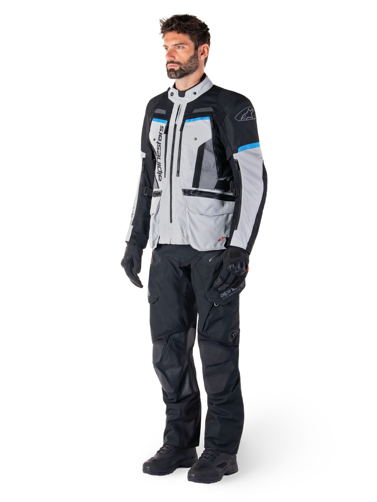 Alpinestars Bogota' Pro Drystar® Jacket, Gray and Black Men's Adventure Touring Textile Jacket, Tech-Air® Ready.