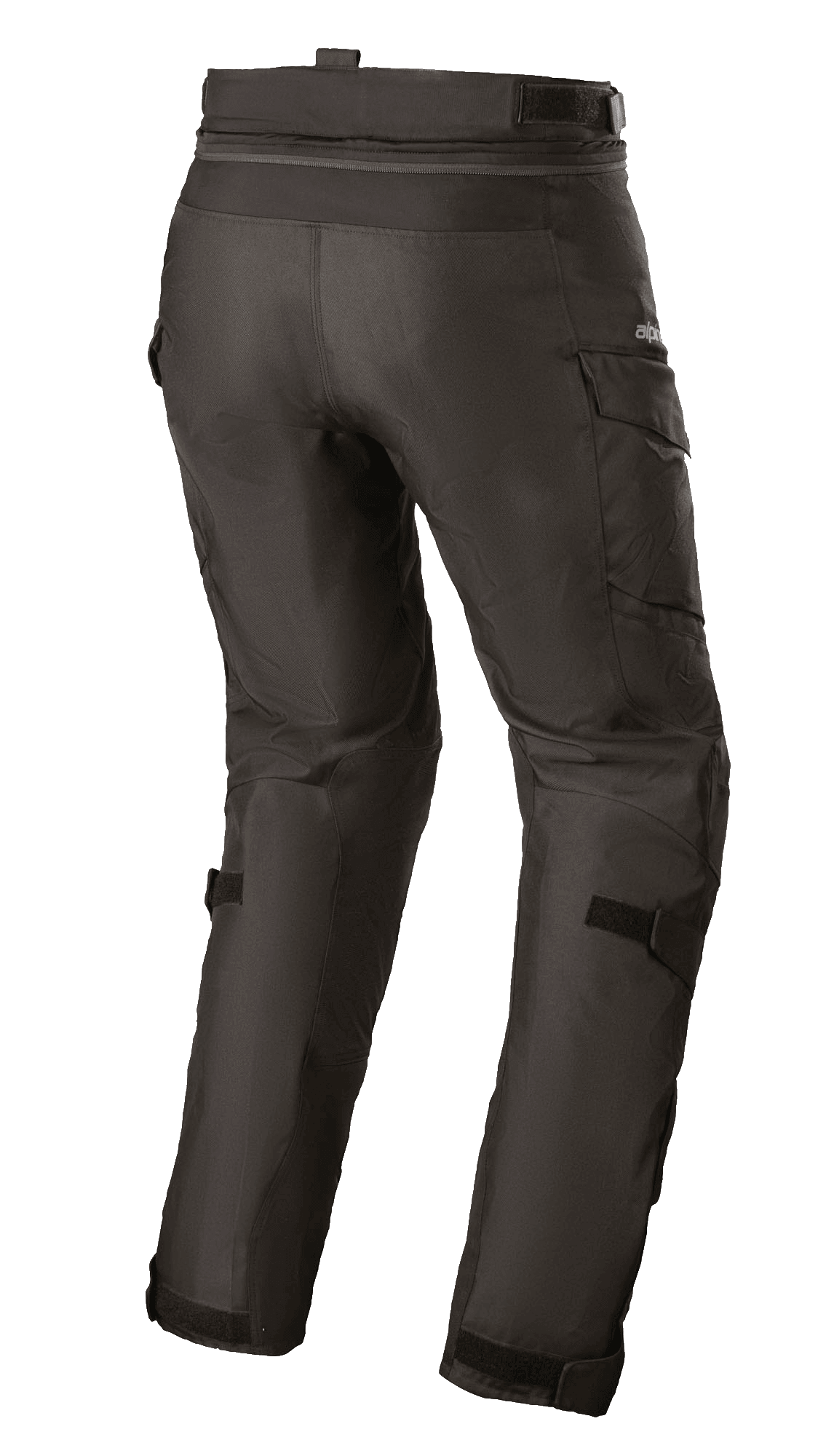 Alpinestars Women Stella Andes V3 Drystar® Pants, Adventure Touring Motorcycle Pants, Black, rear view featuring cargo pockets and adjustable calf straps, durable textile construction with waterproof Drystar® technology