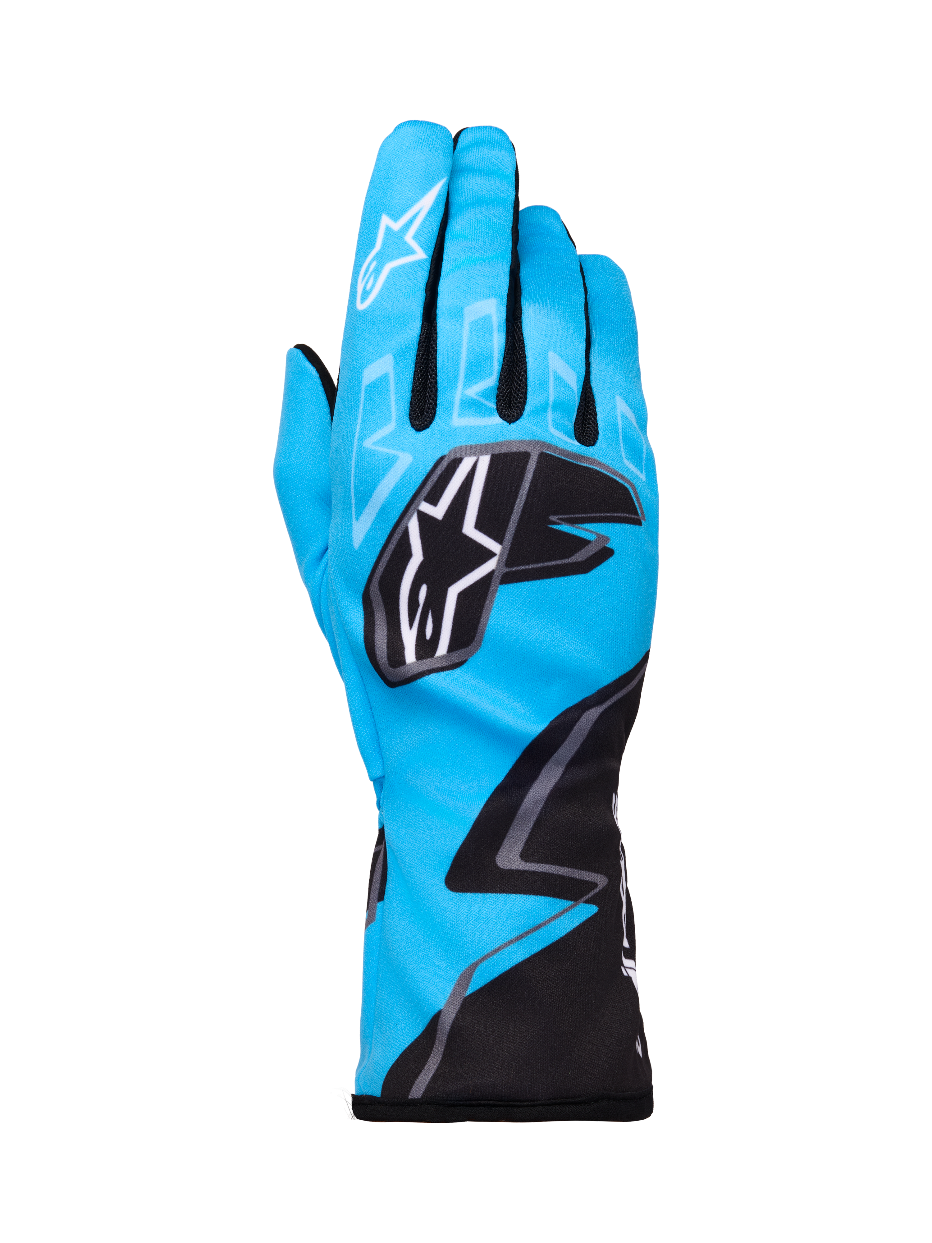 Tech-1 K Race V2 Graphic 1 - Cyan Karting Gloves | Alpinestars®