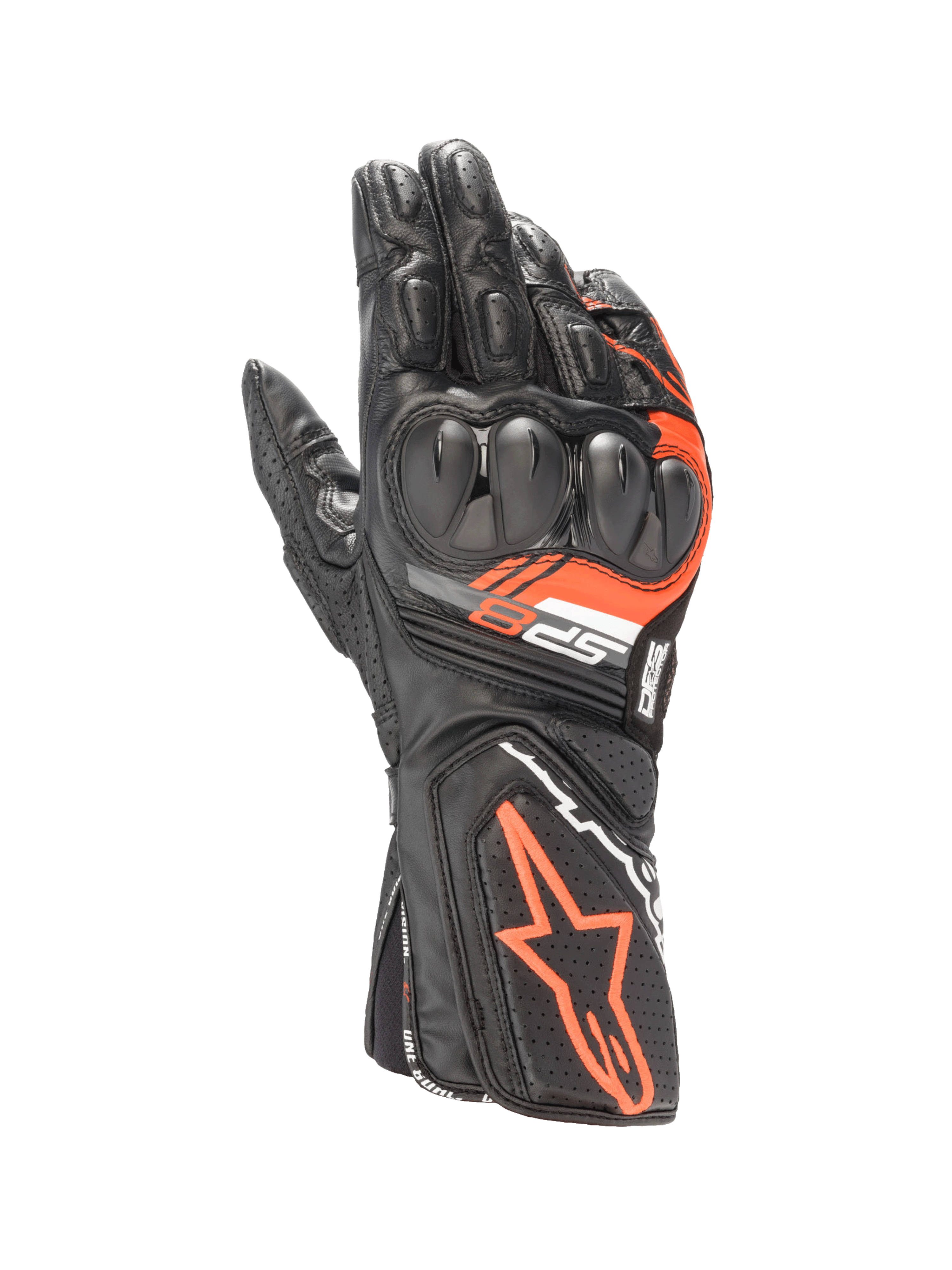 SP-8 V3 - Black Motorcycle Gloves | Alpinestars®