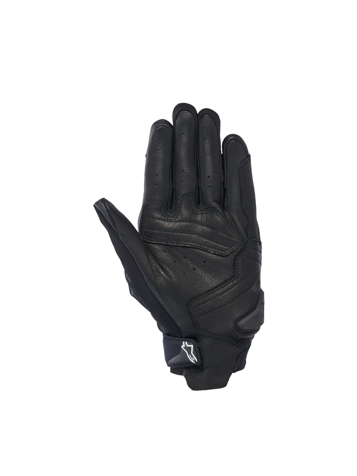 Alpinestars SP X 7 Gloves, Men's short cuff motorcycle racing gloves, black perforated leather with palm slider.