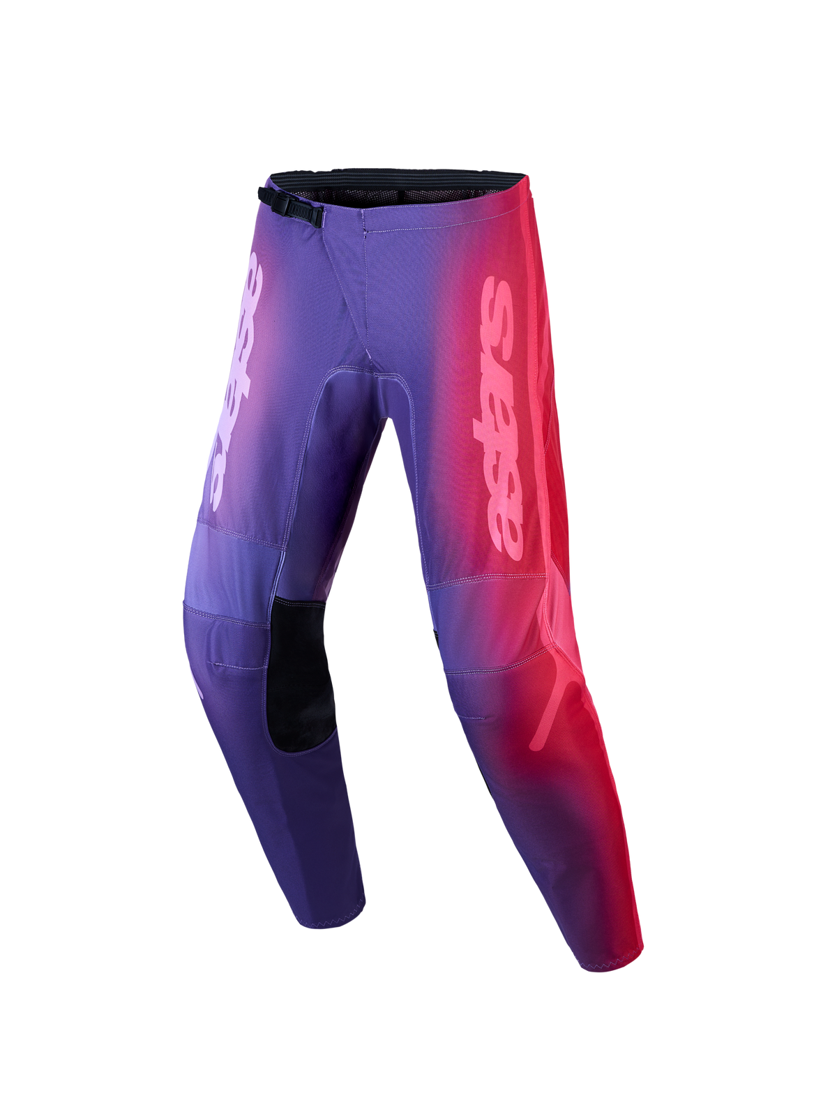 Alpinestars Stella Fluid Kepler Pants, Women's Motocross Pants, Purple and Rouge Red gradient with ergonomic pre-curved legs.