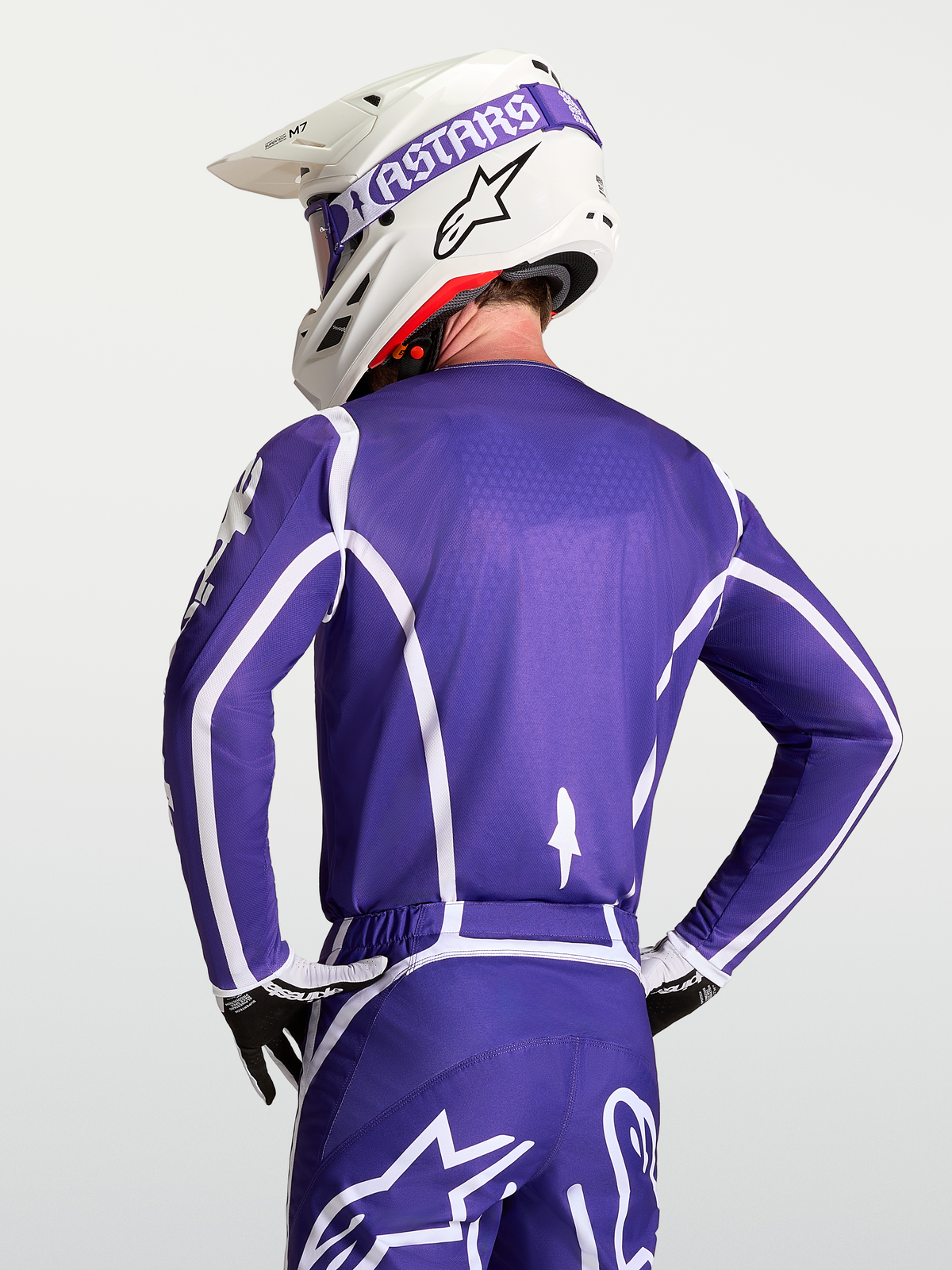 Alpinestars Fluid Apex V2 Jersey, Men's Motocross Jersey in Deep Blue and White, featuring a moisture-wicking and breathable polyfabric construction.