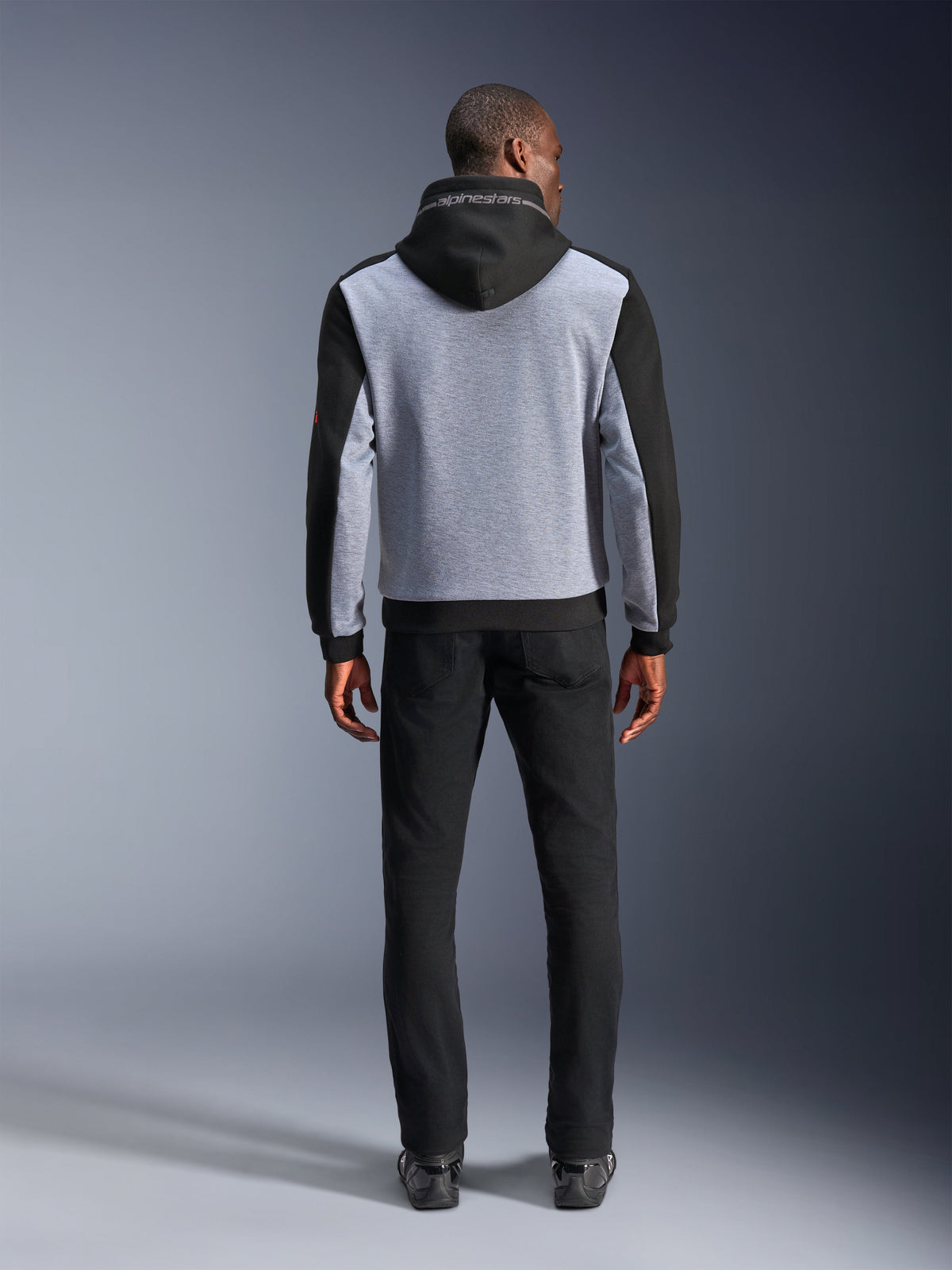 Alpinestars Chrome V2 Sport Hoodie, Men's Urban Motorcycle Jacket, Black and Gray Heather, Aramidic Reinforcements.