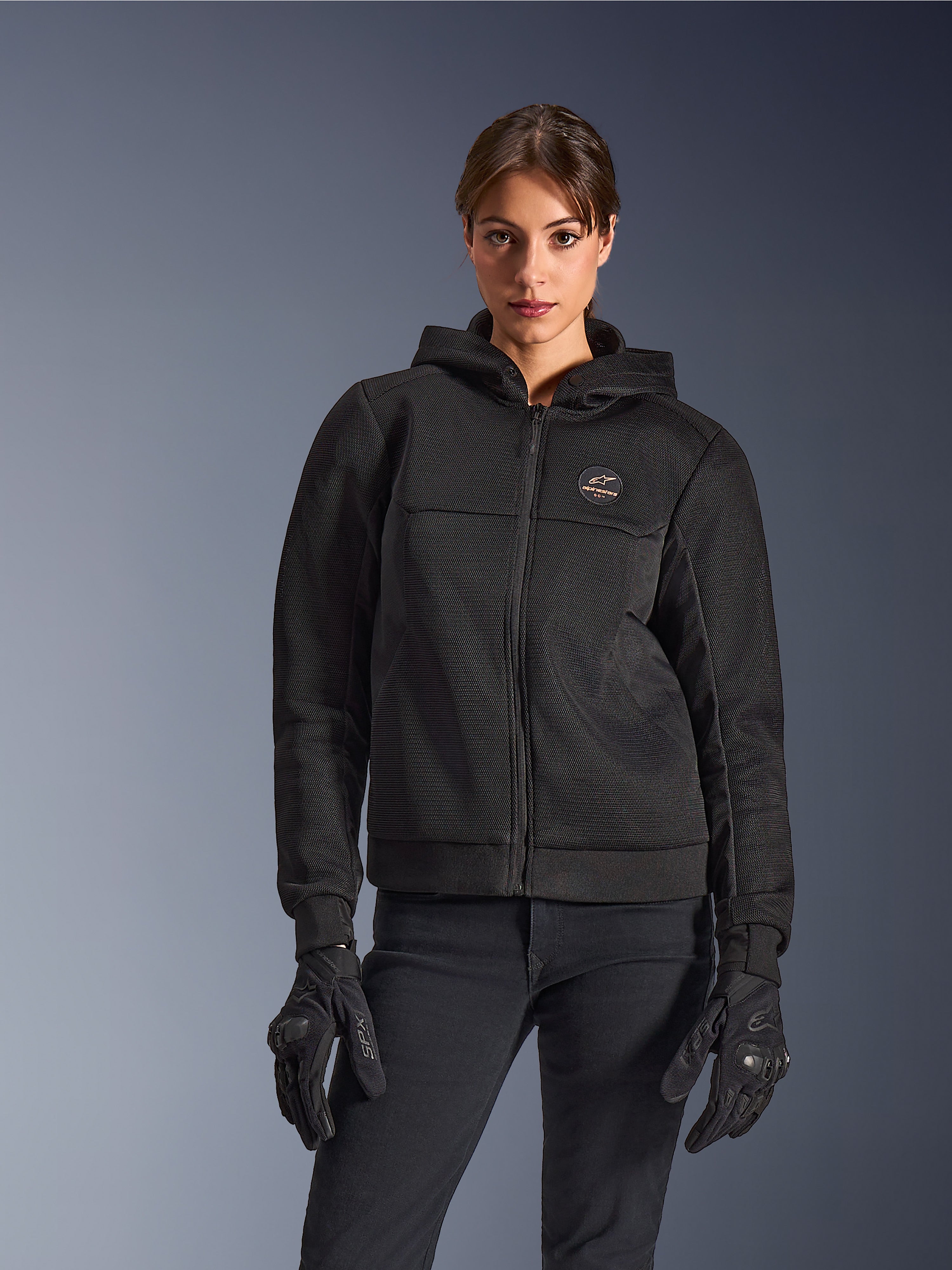 Stella Chrome Superairflow - Orange Motorcycle Hoodie | Alpinestars®