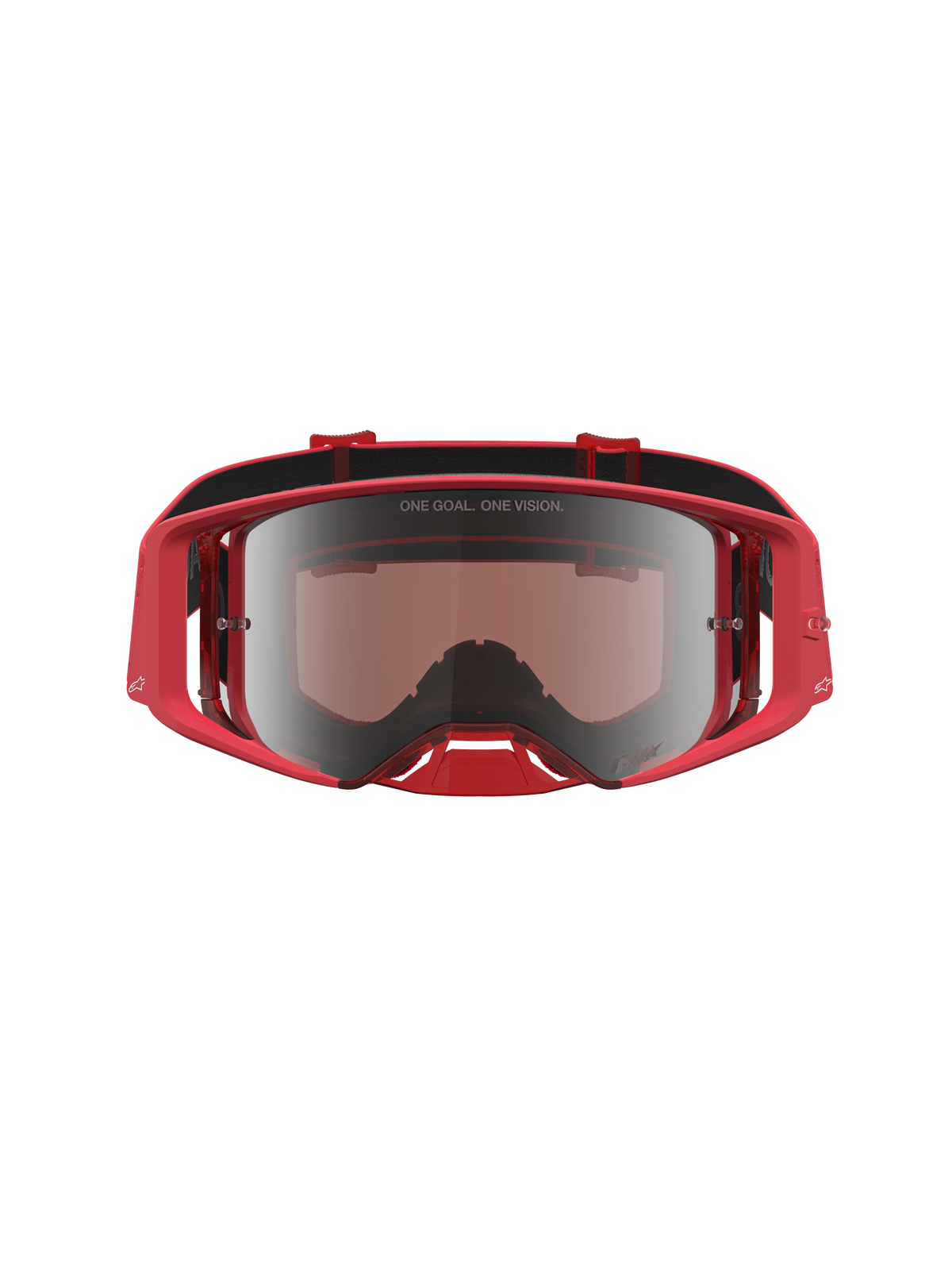 Alpinestars Supertech Vesta Goggles, Motocross, Red Fluo and Chrome Mirror Silver, featuring a high-grade mirrored lens.