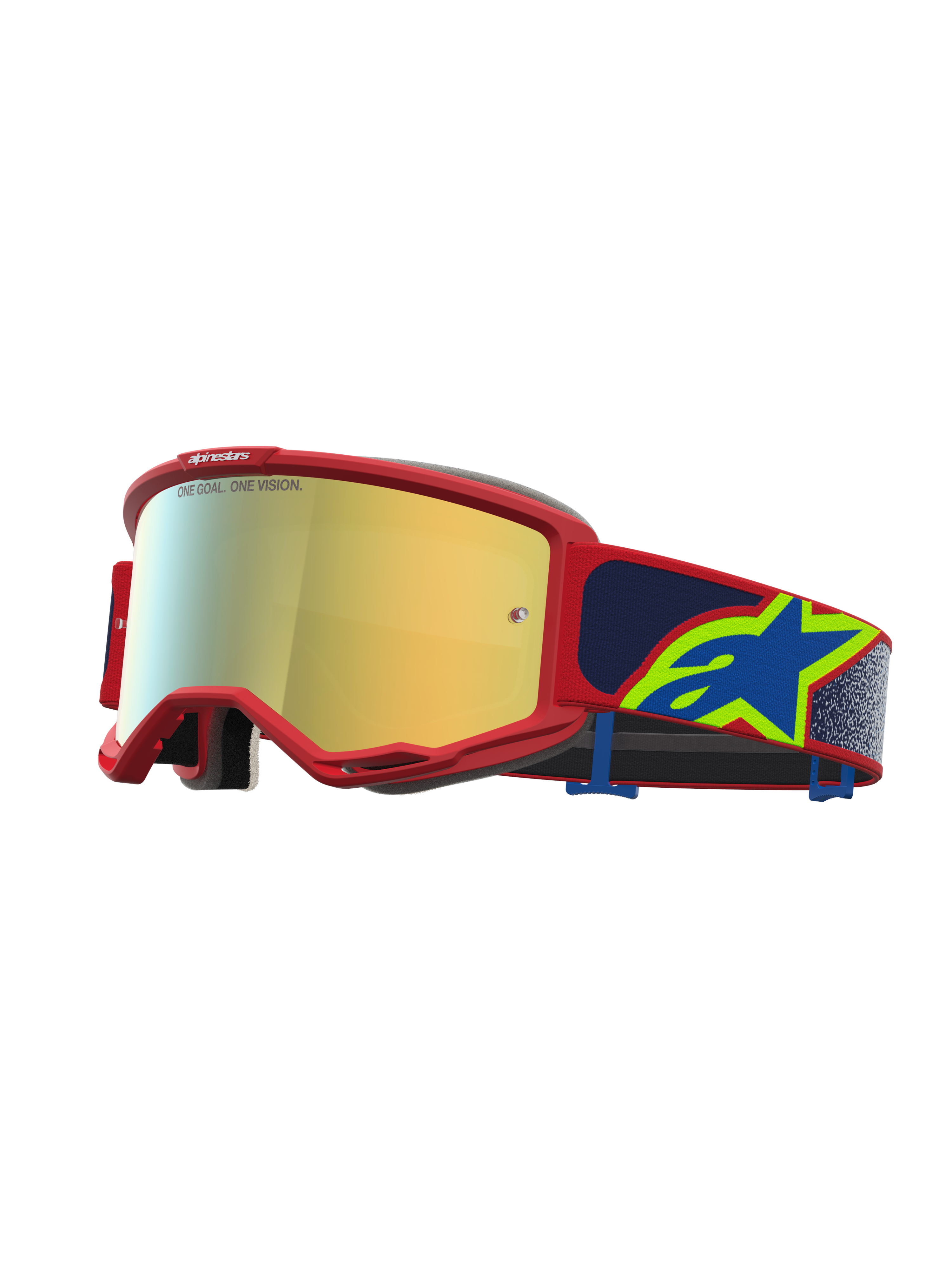 One Size / Fire Red Blue Mirror Gold