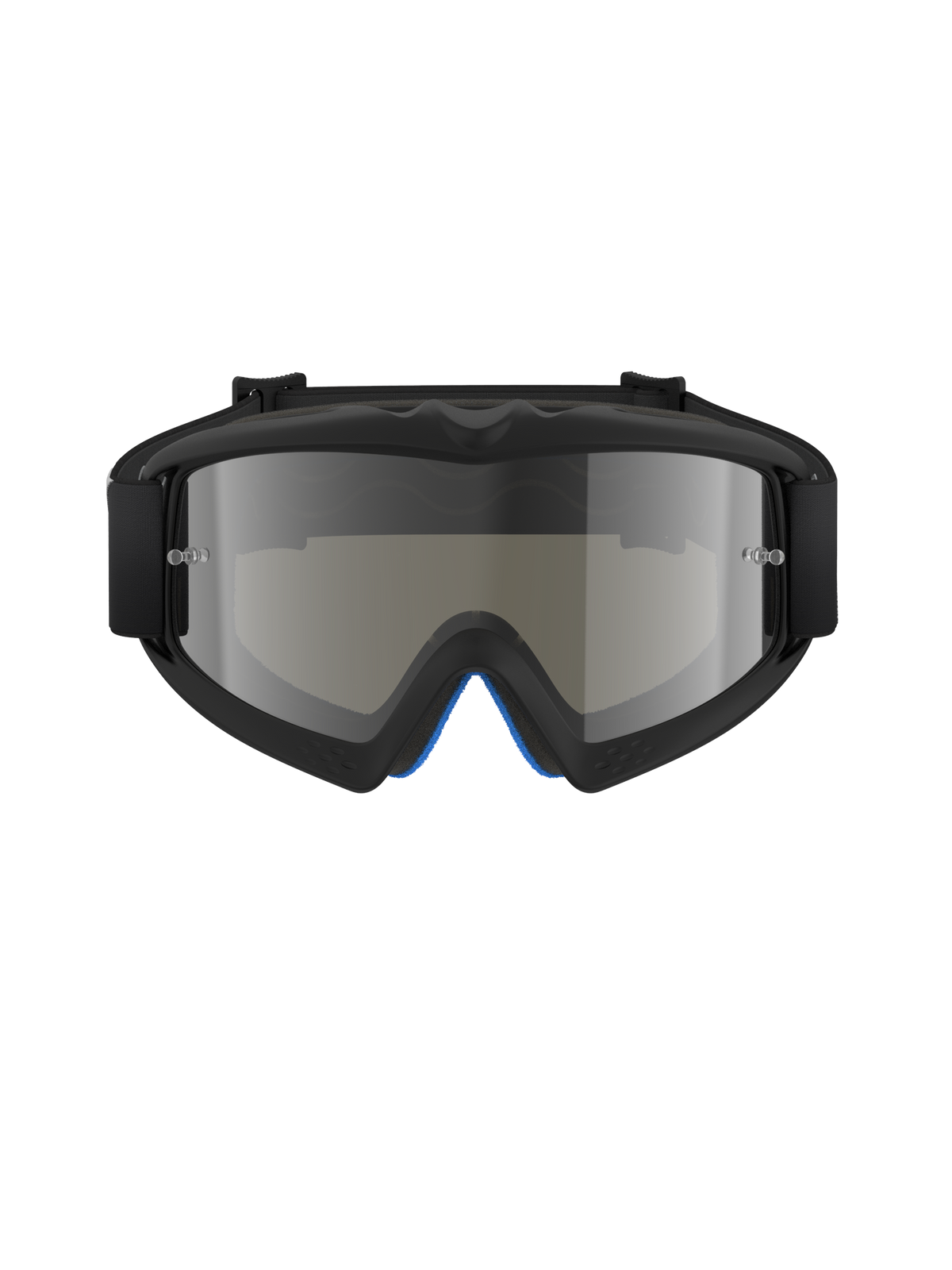 Alpinestars Vision Youth Corp Goggles, Motocross Goggles, Black Mirror Silver, front-facing view featuring a mirrored polycarbonate lens and black A-FLEX urethane frame, professional off-road eye protection for youth riders