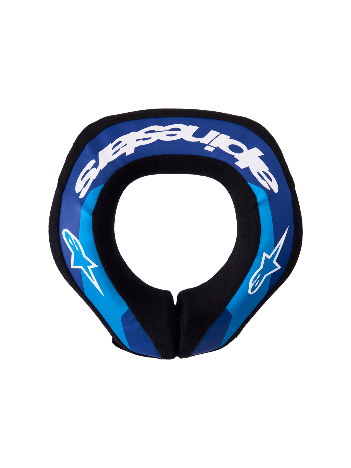 Alpinestars Youth Sequence Neck Roll, blue and white motocross neck protector with double-density core for junior riders.
