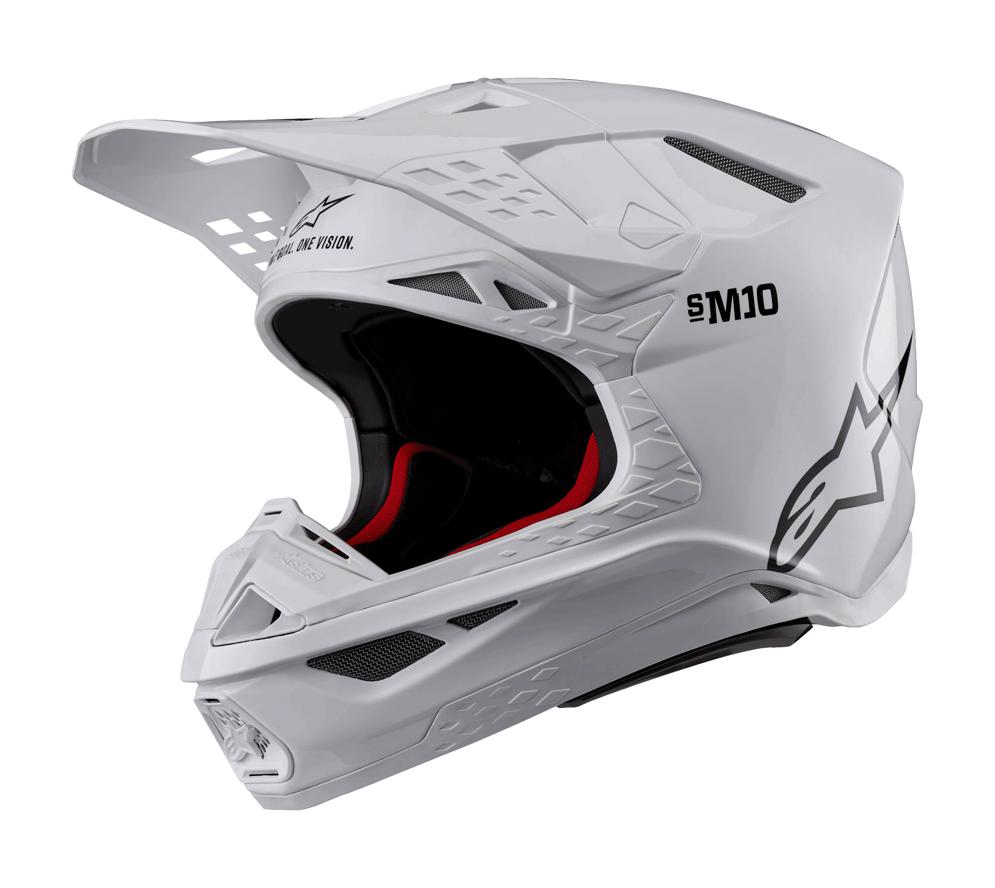 Supertech M10 Solid Helmet ECE WHITE MOTOCROSS Helmets Alpinestars