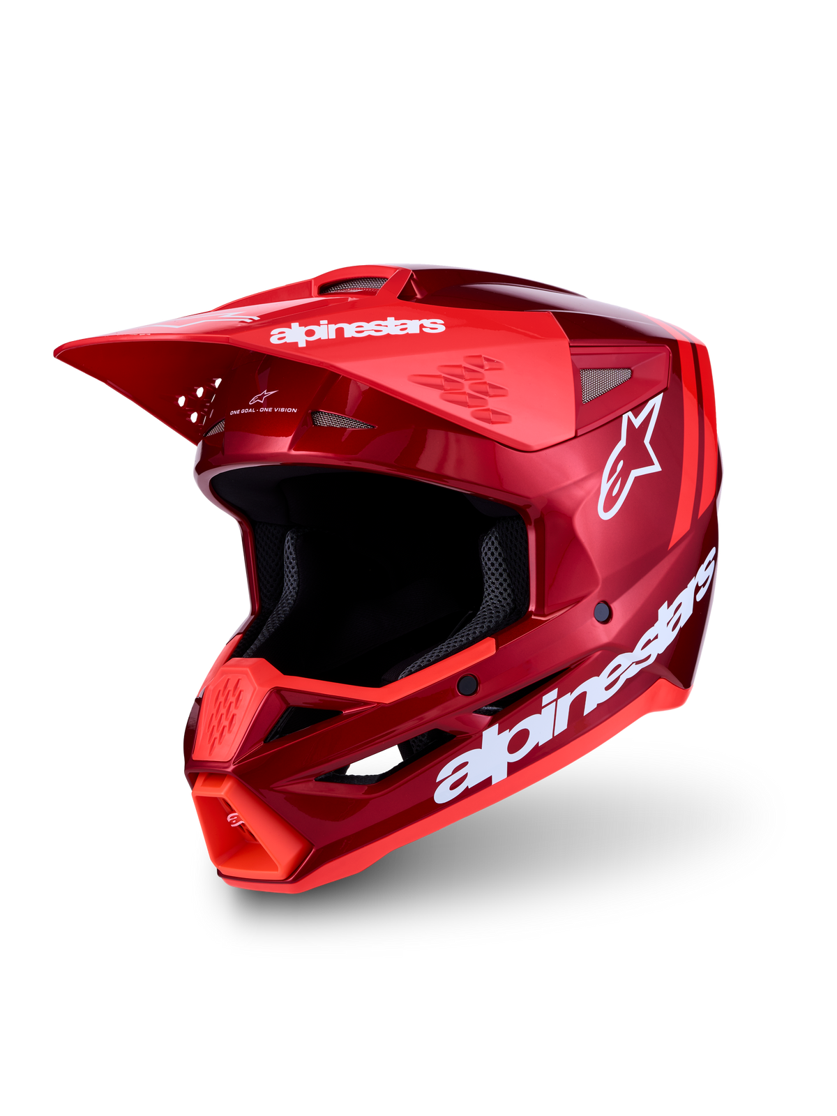 Alpinestars SM3 Radium Helmet ECE06, Red and White Motocross Racing Helmet, ECE 2206 certified thermo-injected shell.