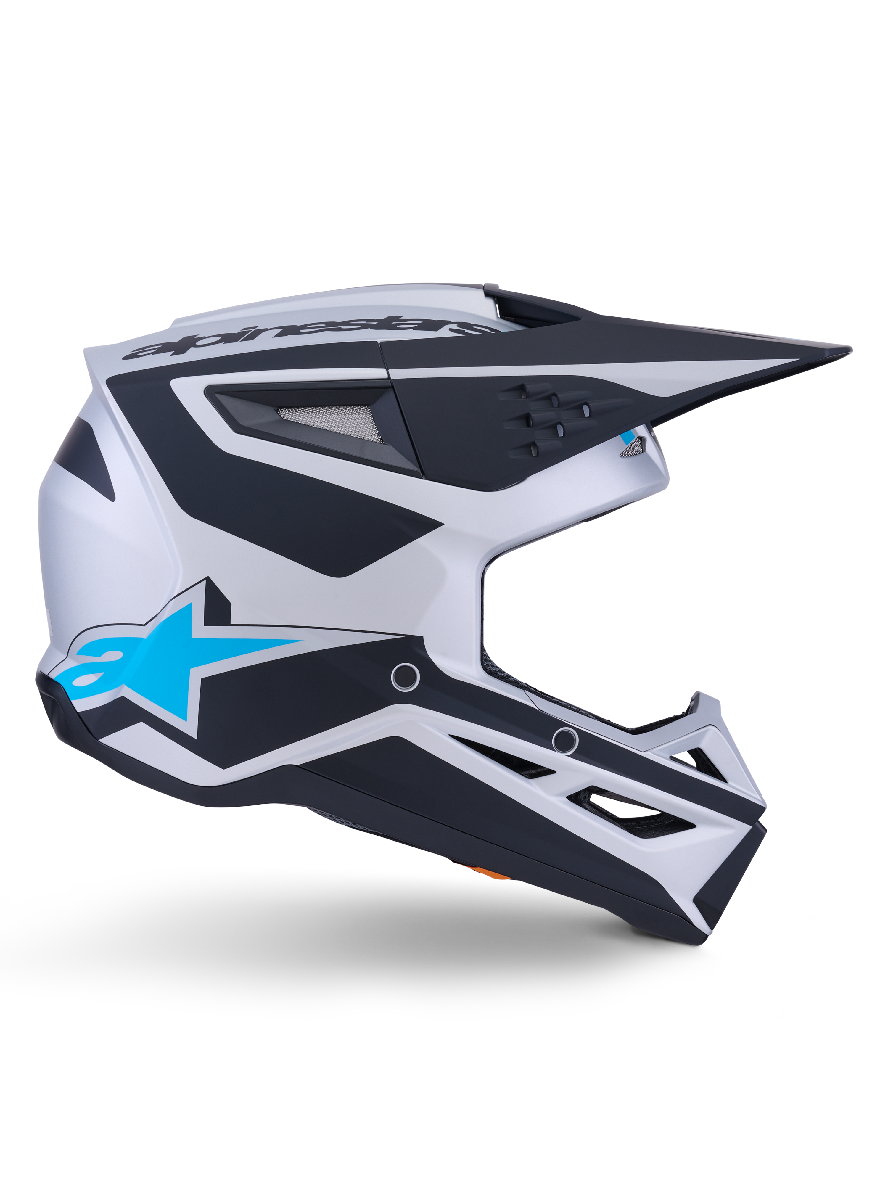 alpinestars dirt bike helmet L / Silver Blue Black Matt