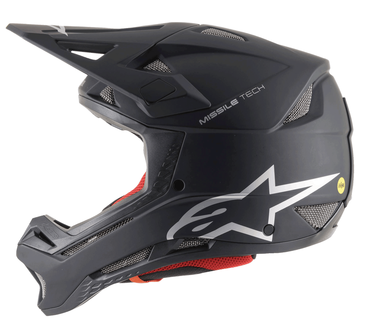 Missile Tech Solid Helmet in Black Matt, full-face downhill MTB helmet featuring MIPS protection and mesh ventilation.