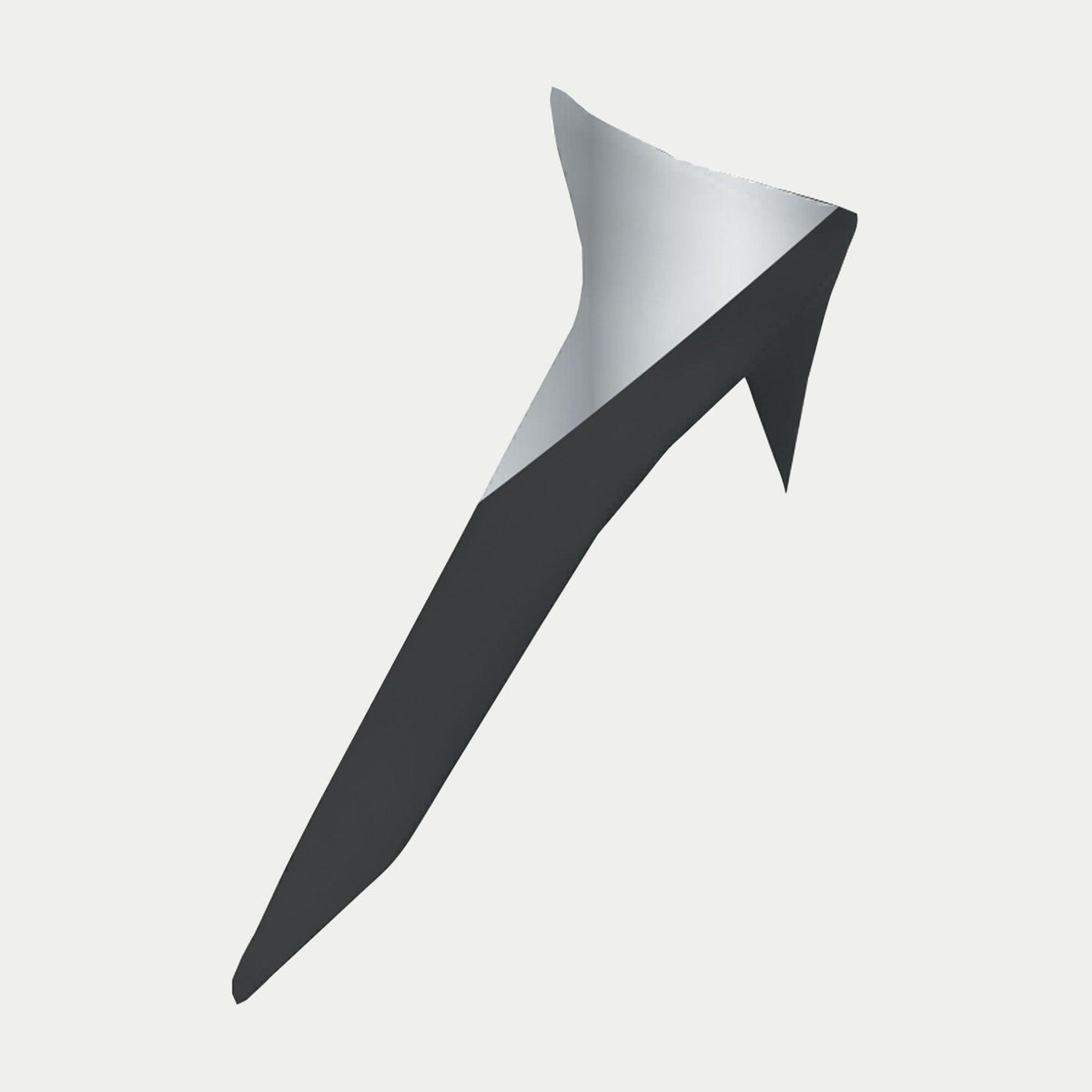 Alpinestars Supertech R10 Element Standard Spoiler, Helmet Accessory, Black and Silver, aerodynamic wing component with a sleek angular design and glossy finish, engineered for enhanced stability and airflow
