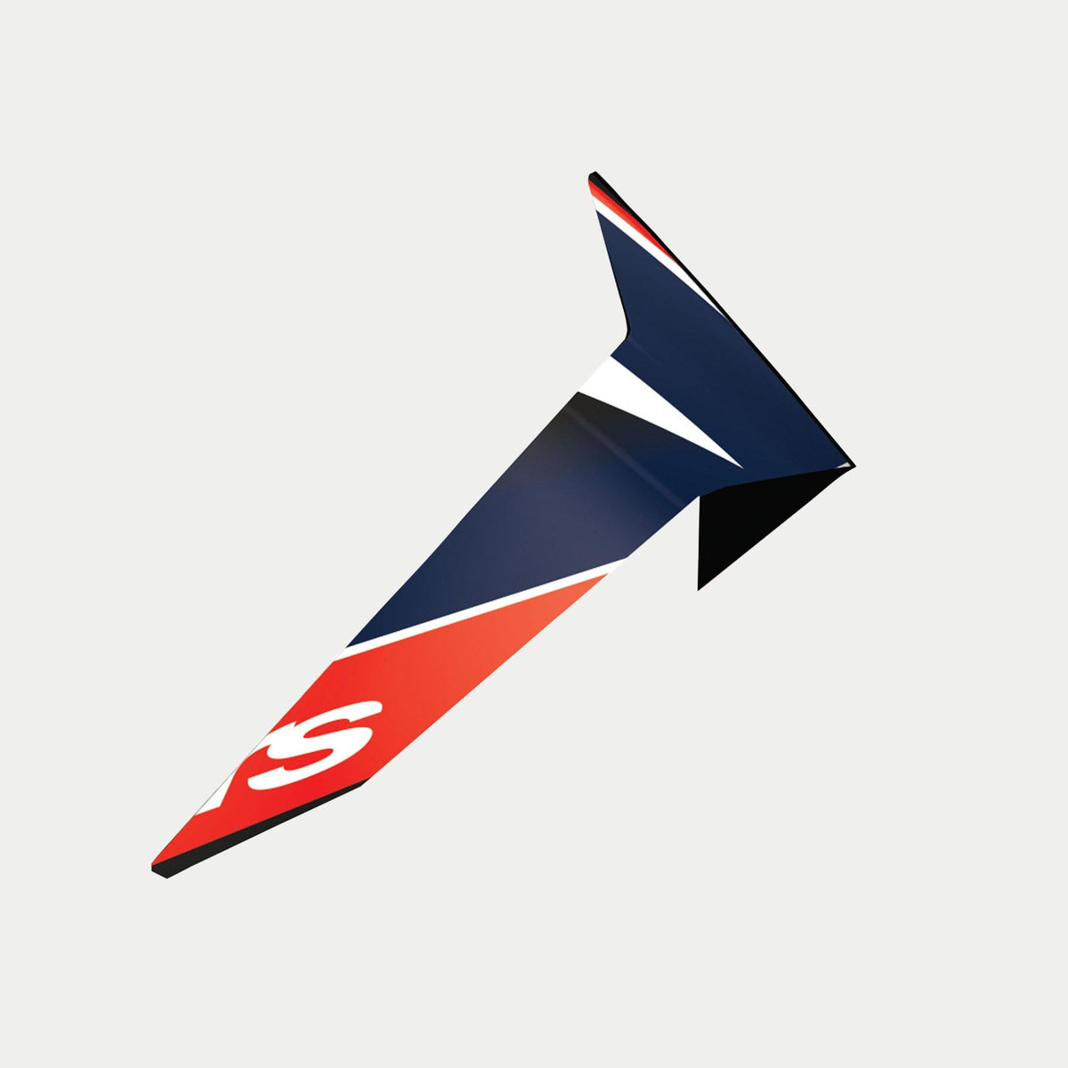 Alpinestars Supertech R10 Team Standard Spoiler, Motorcycle Helmet Accessory, Black Carbon Red Fluo and Dark Blue Matt, aerodynamic design with graphic patterns and white branding, official replacement part for S-R10 helmets