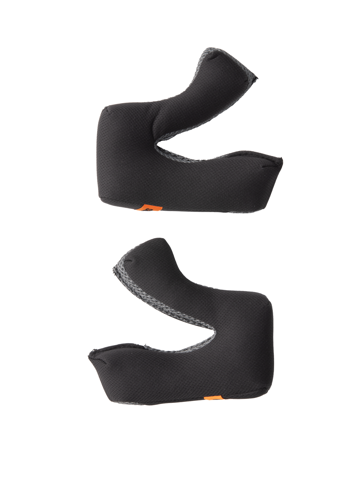 Alpinestars S-M3 Regular Cheek Pad Set, Helmet Accessories, Gray, set of left and right replacement cheek pads, contoured foam with moisture-wicking fabric, small orange logo tabs, designed for S-M3 off-road helmets
