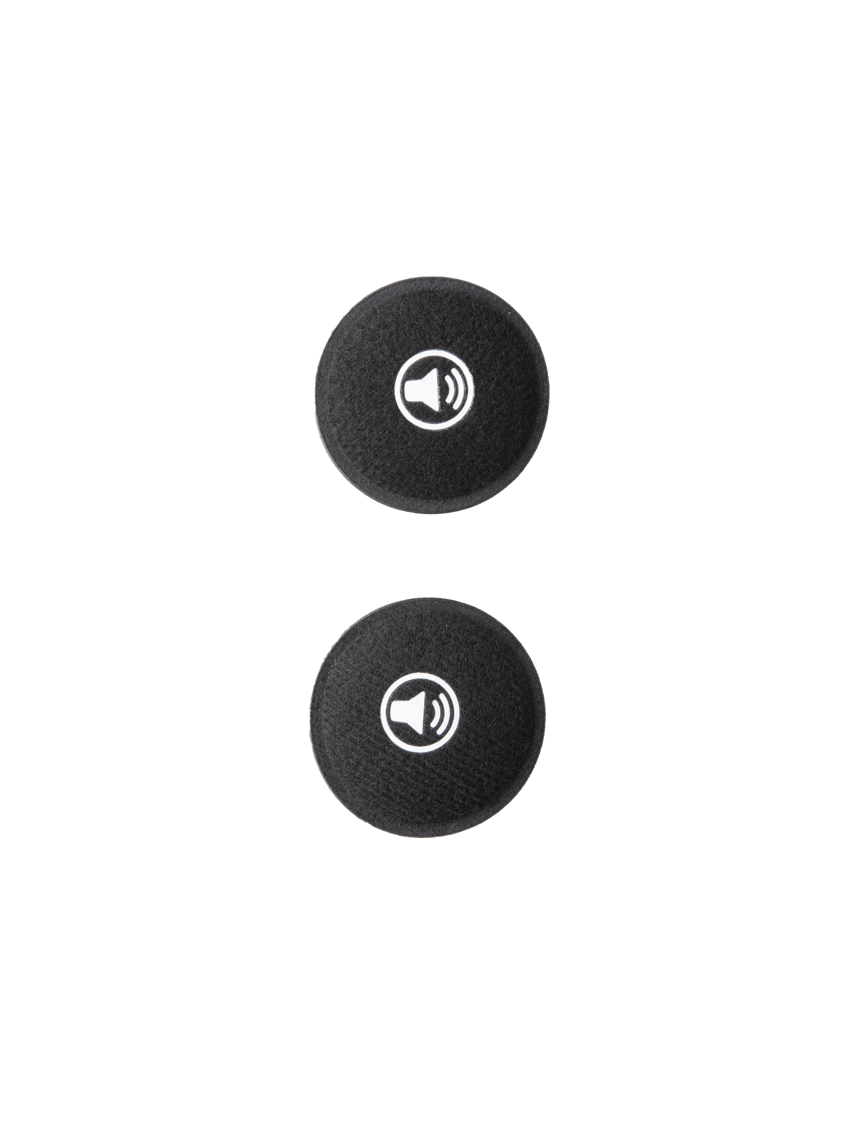 Alpinestars S-M7 Ear Pads Set, Motocross Helmet Accessories, Black circular foam pads with white speaker icons, replacement interior padding for enhanced comfort and fit in S-M7 helmets