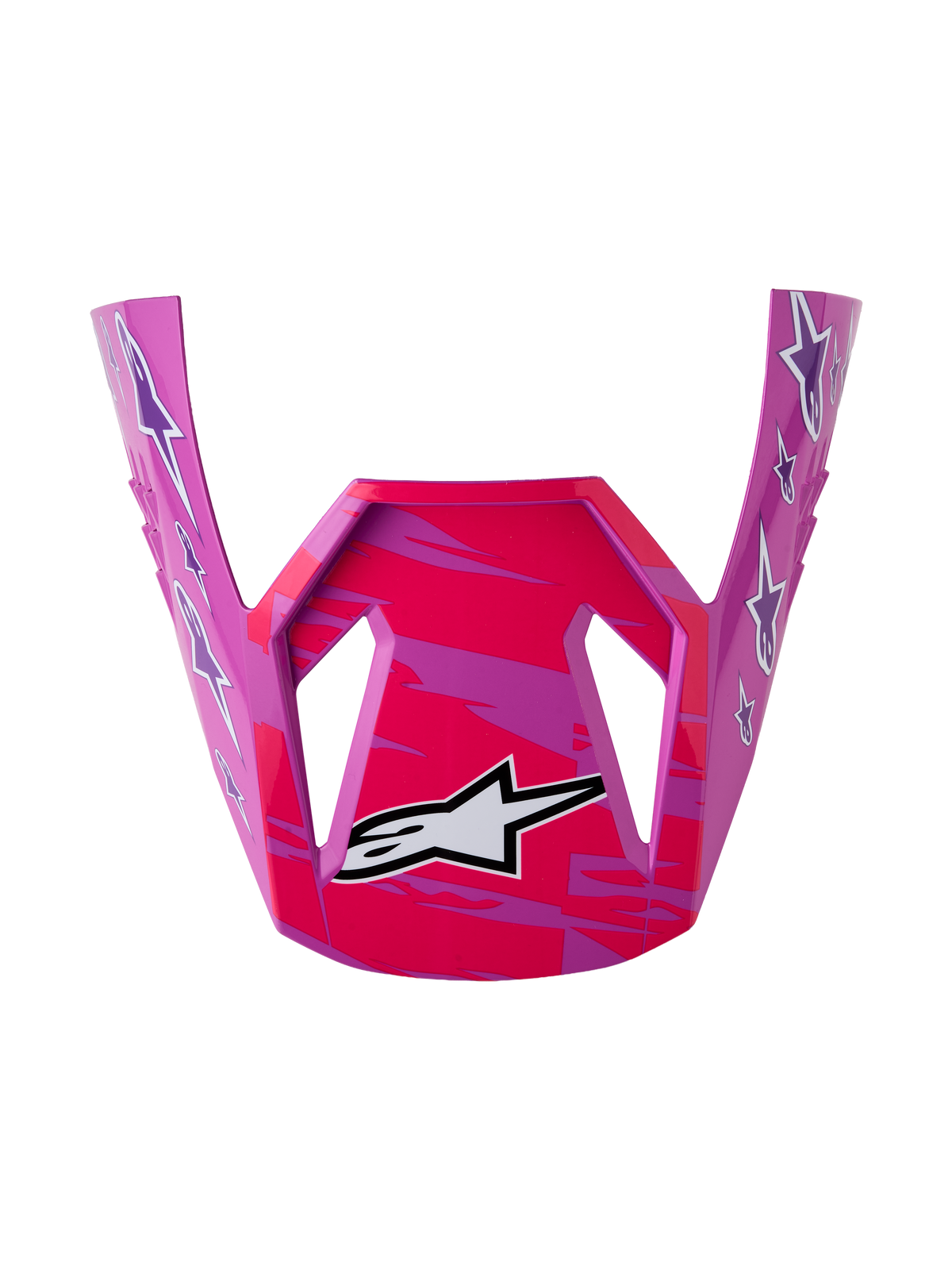 Alpinestars SM3 Falcon Visor ECE06, Motocross replacement peak in purple and pink fluo with glossy finish.