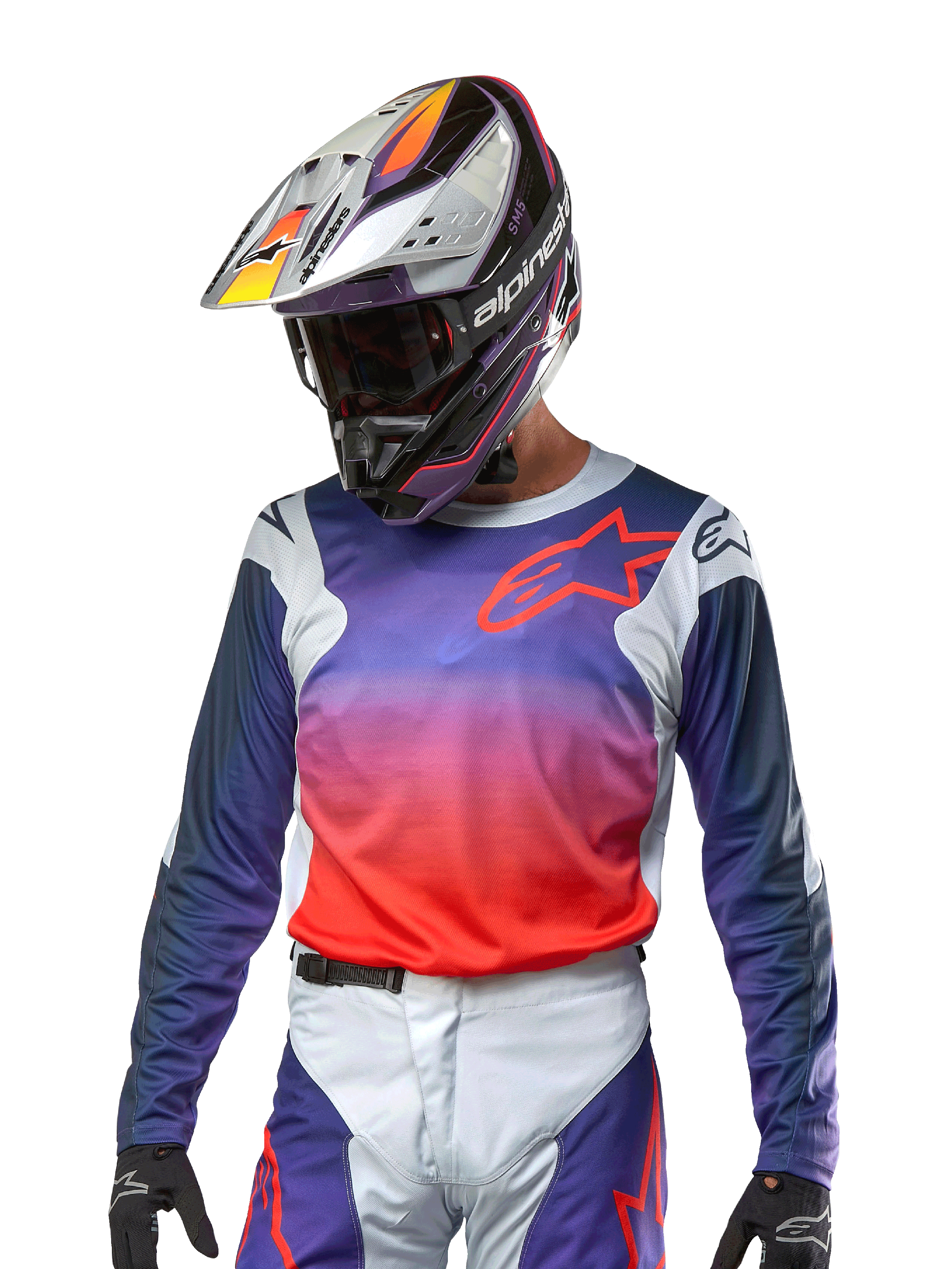 Alpinestars Fluid Graphite 2024 Motocross Gear Combo - Black / Silver Alpinestars Fluid Graphite 2024 Motocross Gear Combo - Black / Silver
