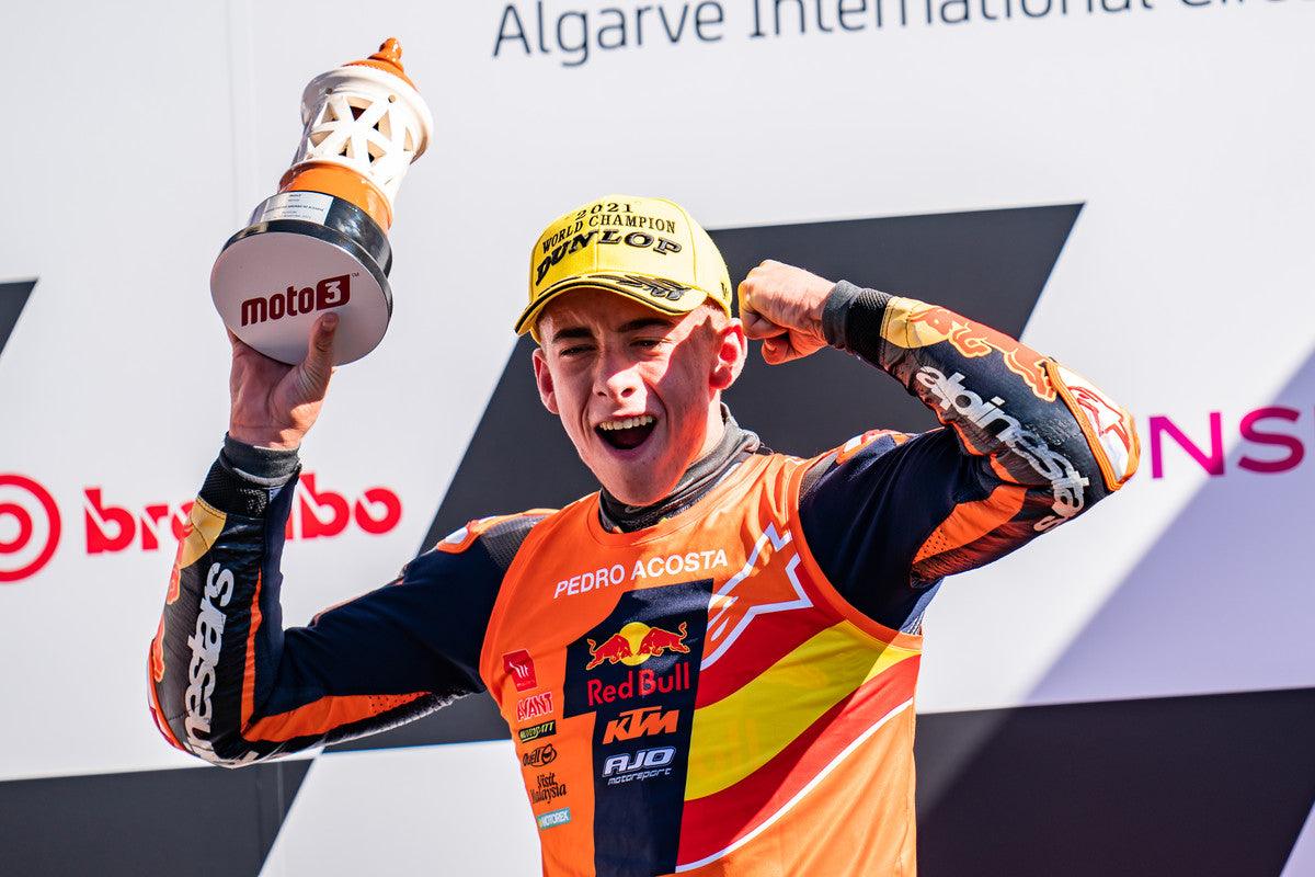 PEDRO ACOSTA IS THE 2021 MOTO3 WORLD CHAMPION! | Alpinestars® Official Site