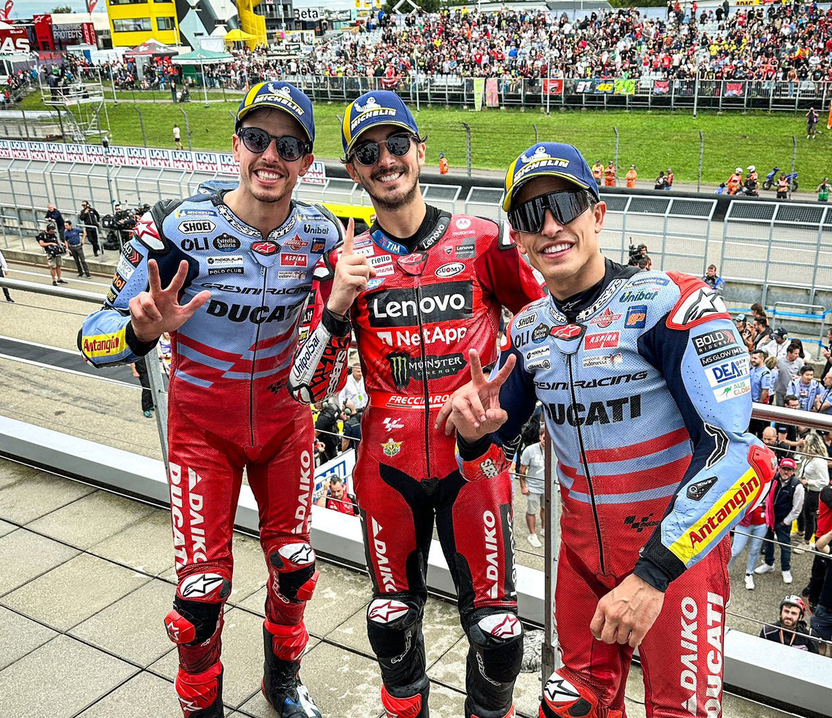 ALPINESTARS TOP FOUR LOCK-OUT AS PECCO BAGNAIA WINS MOTOGP RACE AT THE SACHSENRING, GERMANY