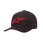 Alpinestars Ageless Curve Hat, Black Baseball Cap with Red 3D Embroidered Logo, Curved Bill, Twill Fabric, Casual Sportswear Headwear
