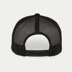 Alpinestars Flag Snapback Hat, Military Black, back view featuring black stretch mesh panels and adjustable plastic snapback closure, casual streetwear accessory