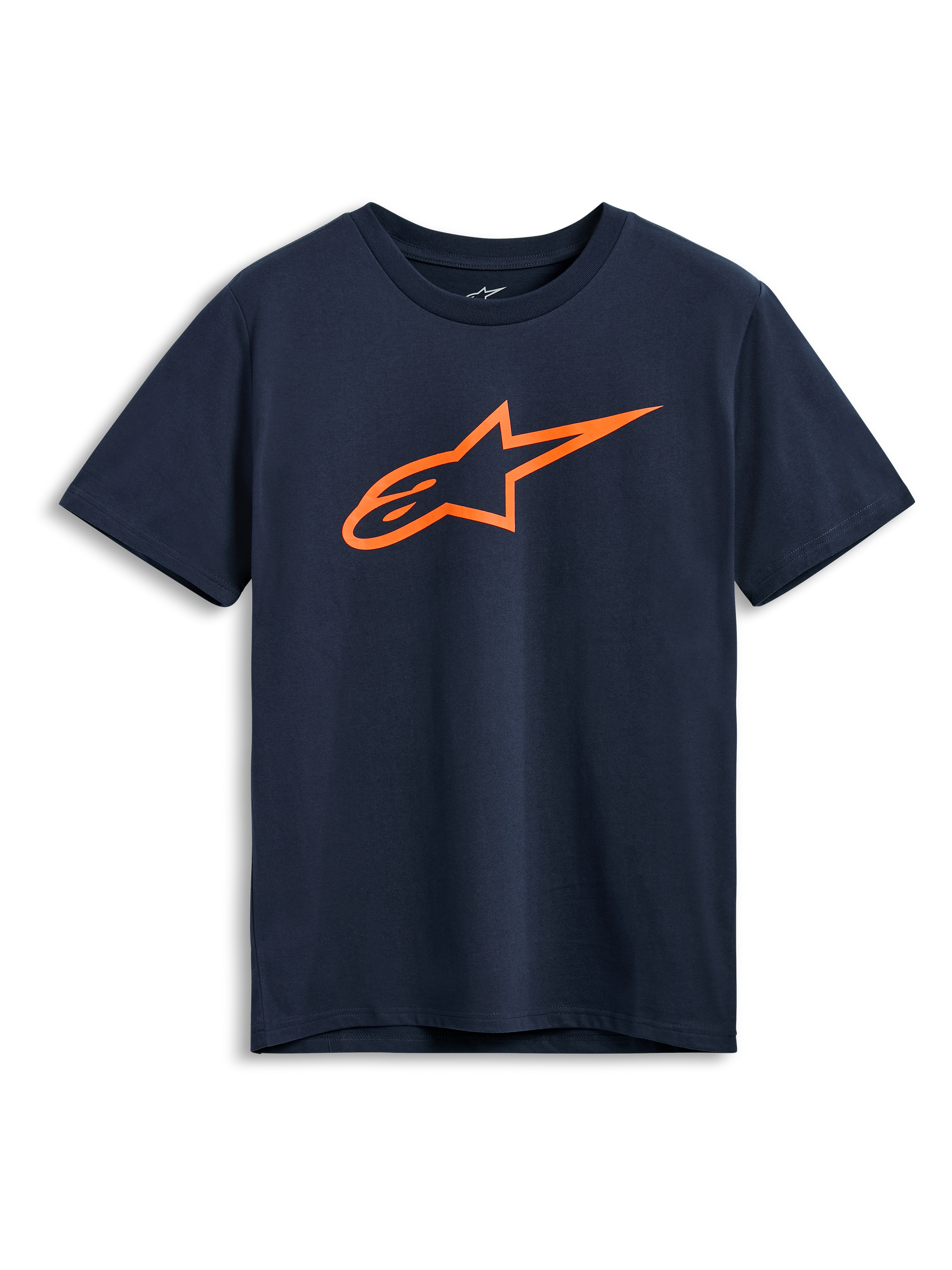 Alpinestars Ageless 2.0 CSF Tee, Short Sleeve T-Shirt, Navy, Orange Astars Logo, Casual Motorsport Sportswear