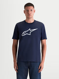 Alpinestars Ageless 2.0 CSF Tee, Men's Short Sleeve Sportswear T-Shirt, Navy Blue and White, featuring a front Ageless logo soft-hand print and a premium cut-and-sew fit.