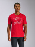 Alpinestars CSF Tee, Short Sleeve T-Shirt, Red, White MX Helmet Graphic, Casual Motorsport Streetwear