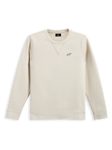 Alpinestars Positive Crew, crewneck sweatshirt, Off White, small black Alpinestars logo on the chest, ribbed collar with V-stitch detail, ribbed cuffs and hem, casual motorsport-inspired streetwear