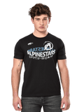 Alpinestars Semicircle CSF Tee, Short Sleeve T-Shirt, Black, White and blue Alpinestars semicircle curved graphic on chest, Casual Motorsport Streetwear