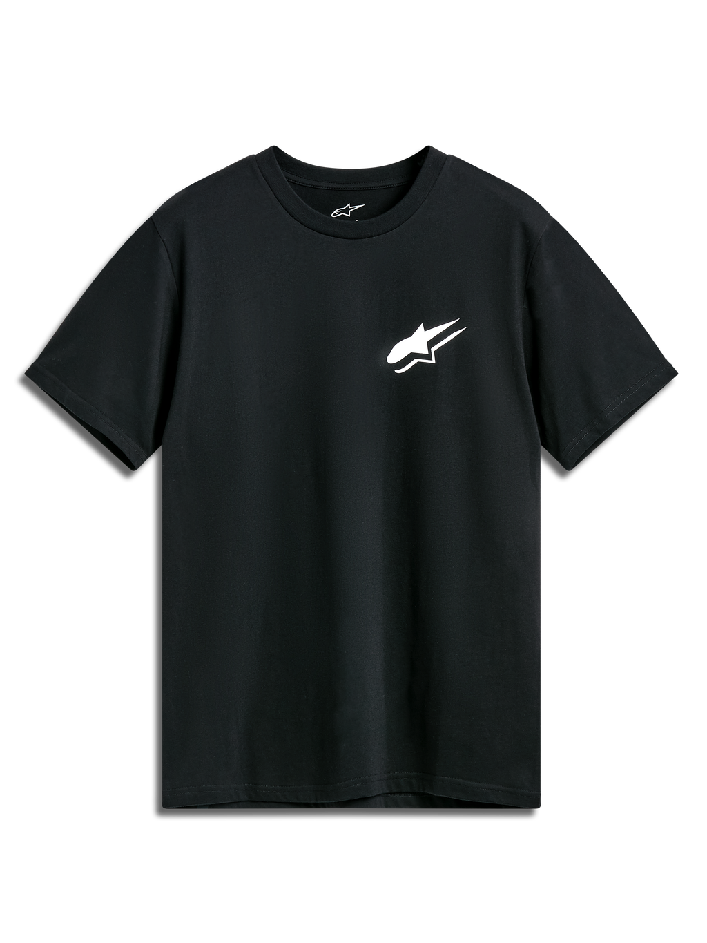 Alpinestars Formulate CSF Tee, Short Sleeve T-Shirt, Black, White Astars Logo on front chest, Casual Motorsport Sportswear