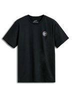 Alpinestars Dot Carbon CSF Tee, black short-sleeve sportswear t-shirt with a carbon fiber-look chest logo graphic