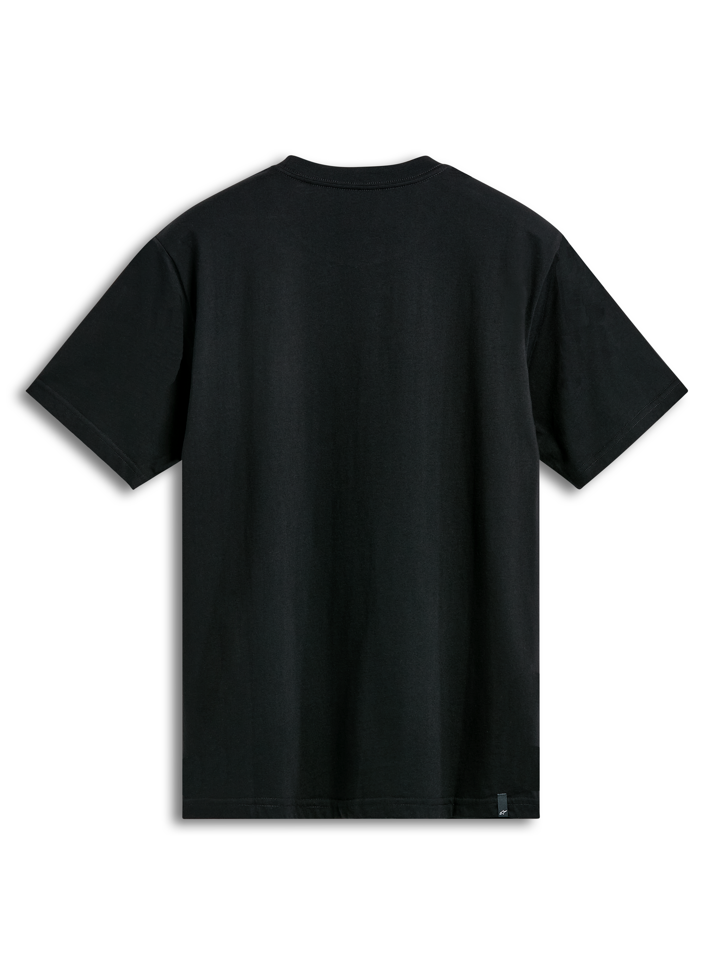 Alpinestars Dot Carbon Csf T-Shirt, black short sleeve sportswear tee, back view showing external labeling